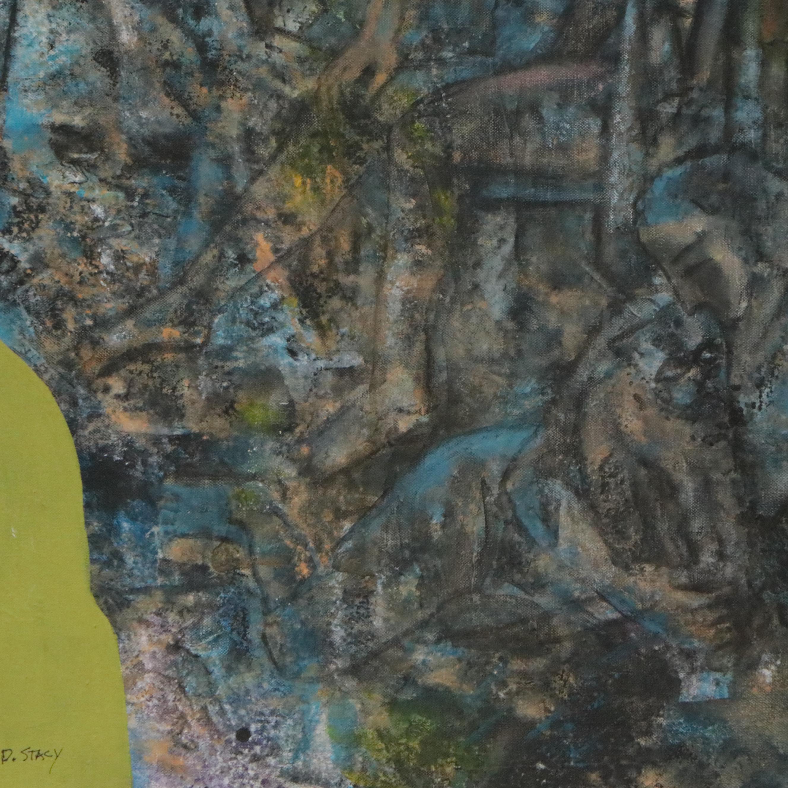 Don Stacy Abstract Oil Painting "No. 2 Evening Grouping," 1980s