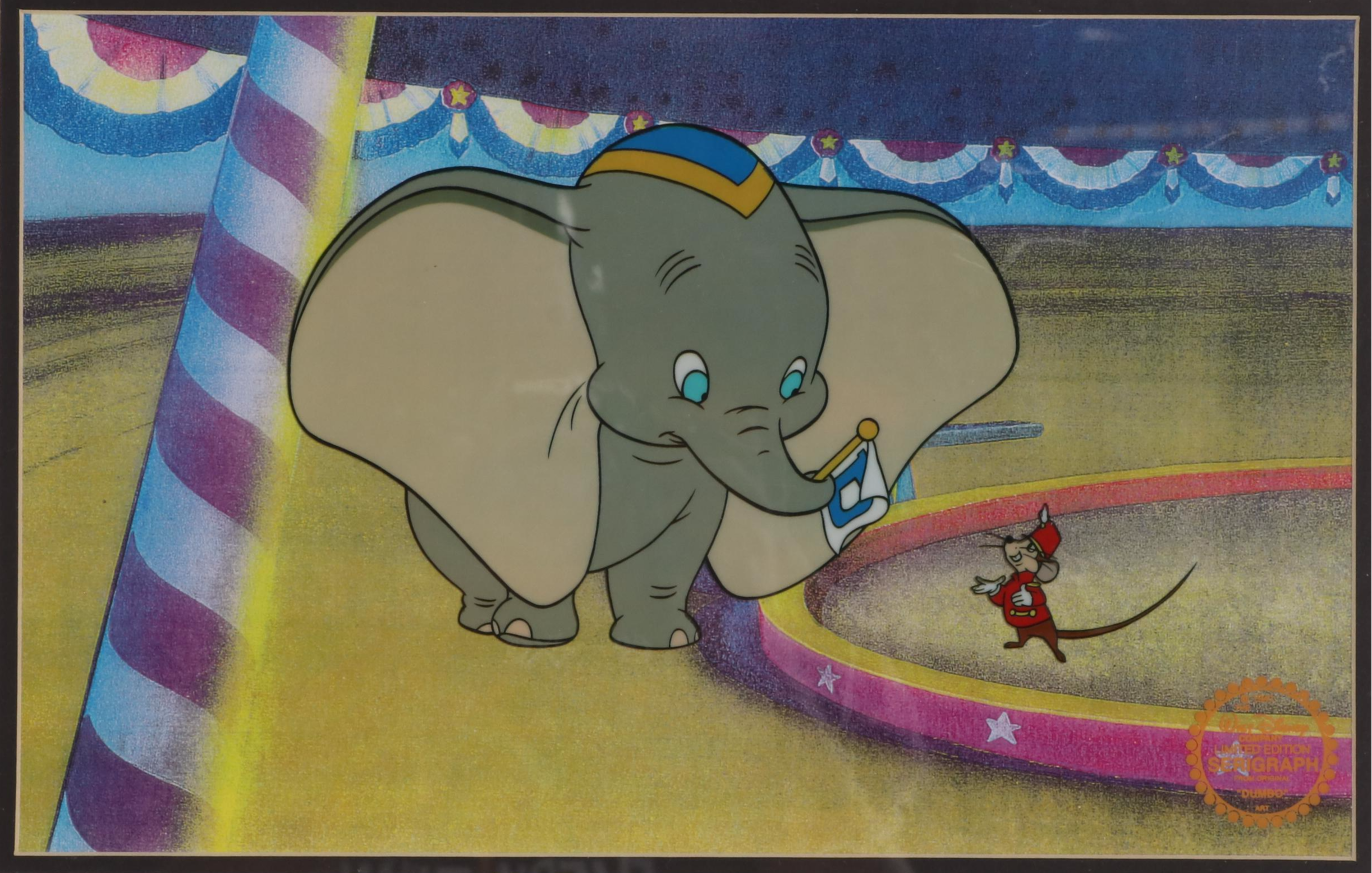 Disney "Dumbo" Sericel of Dumbo and Timothy Q. Mouse, Circa 1985