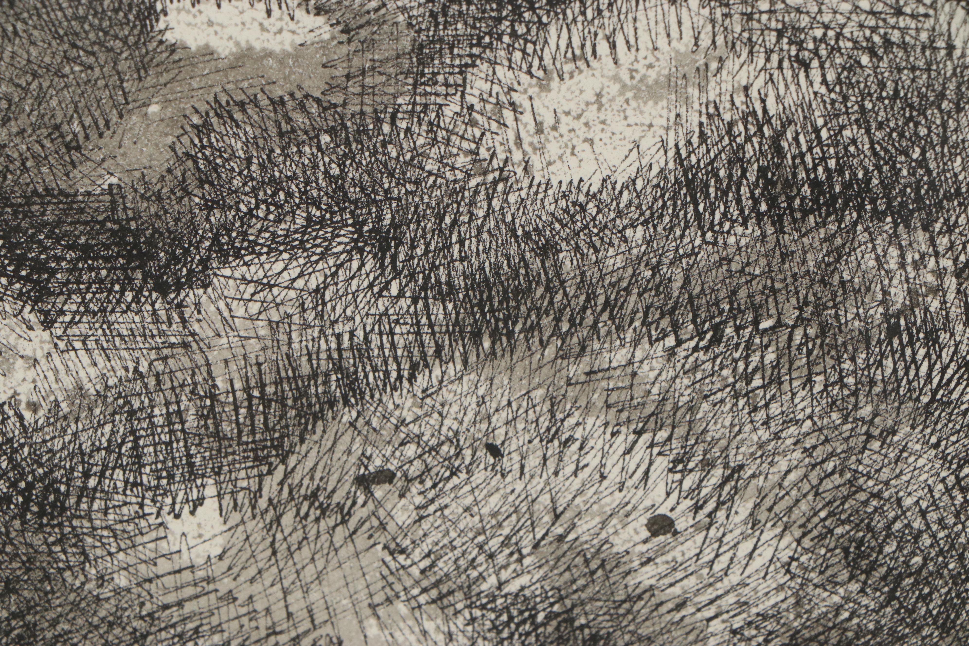 Leonard Maurer Ink Drawing "I," 1960