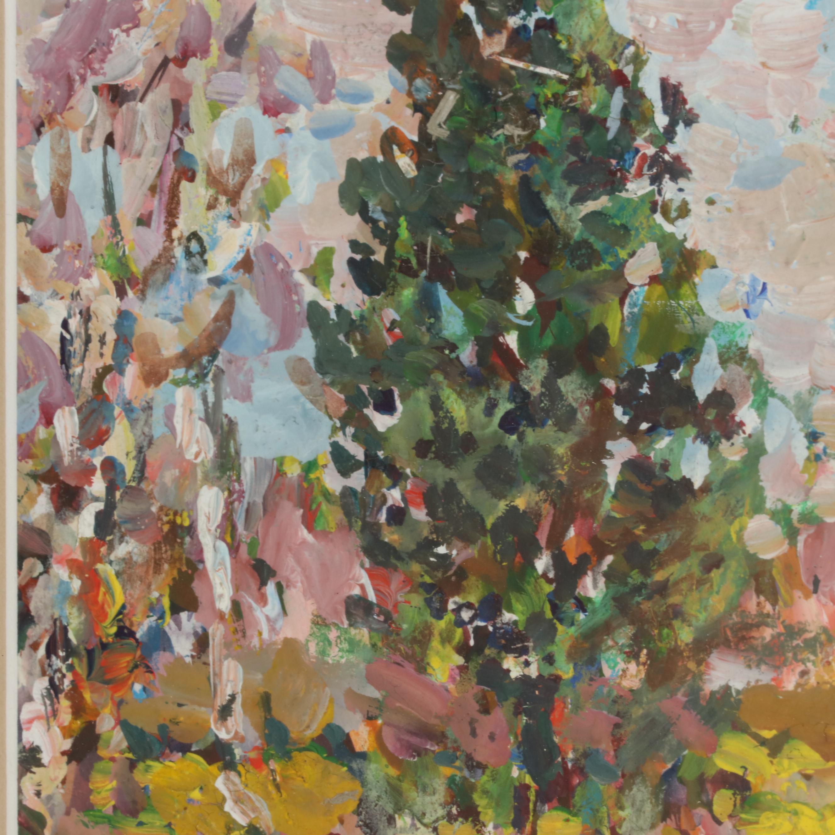 Eastern European Spring Landscape Acrylic Painting, 2006