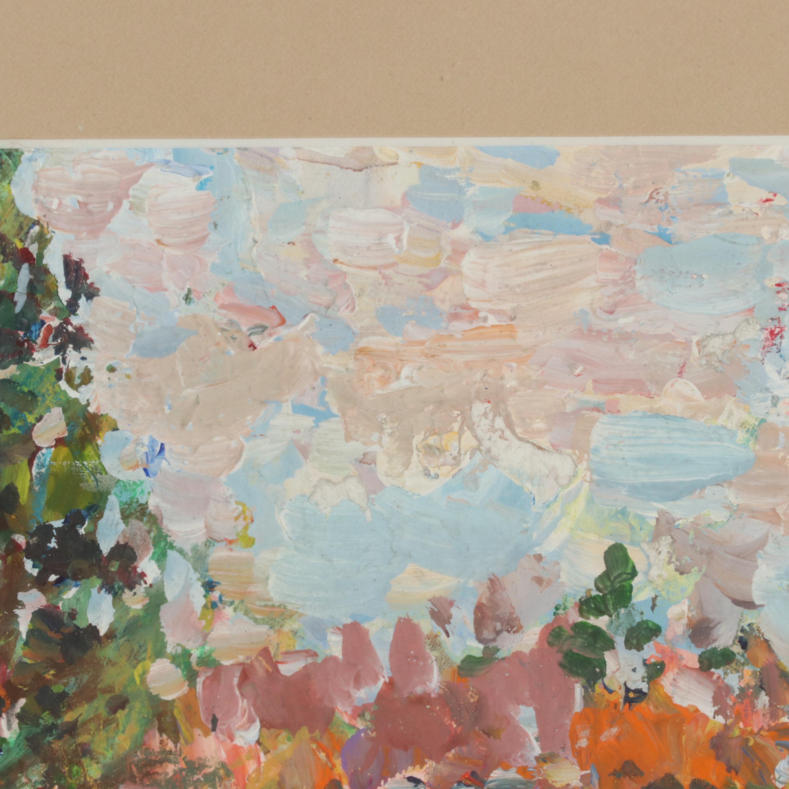 Eastern European Spring Landscape Acrylic Painting, 2006