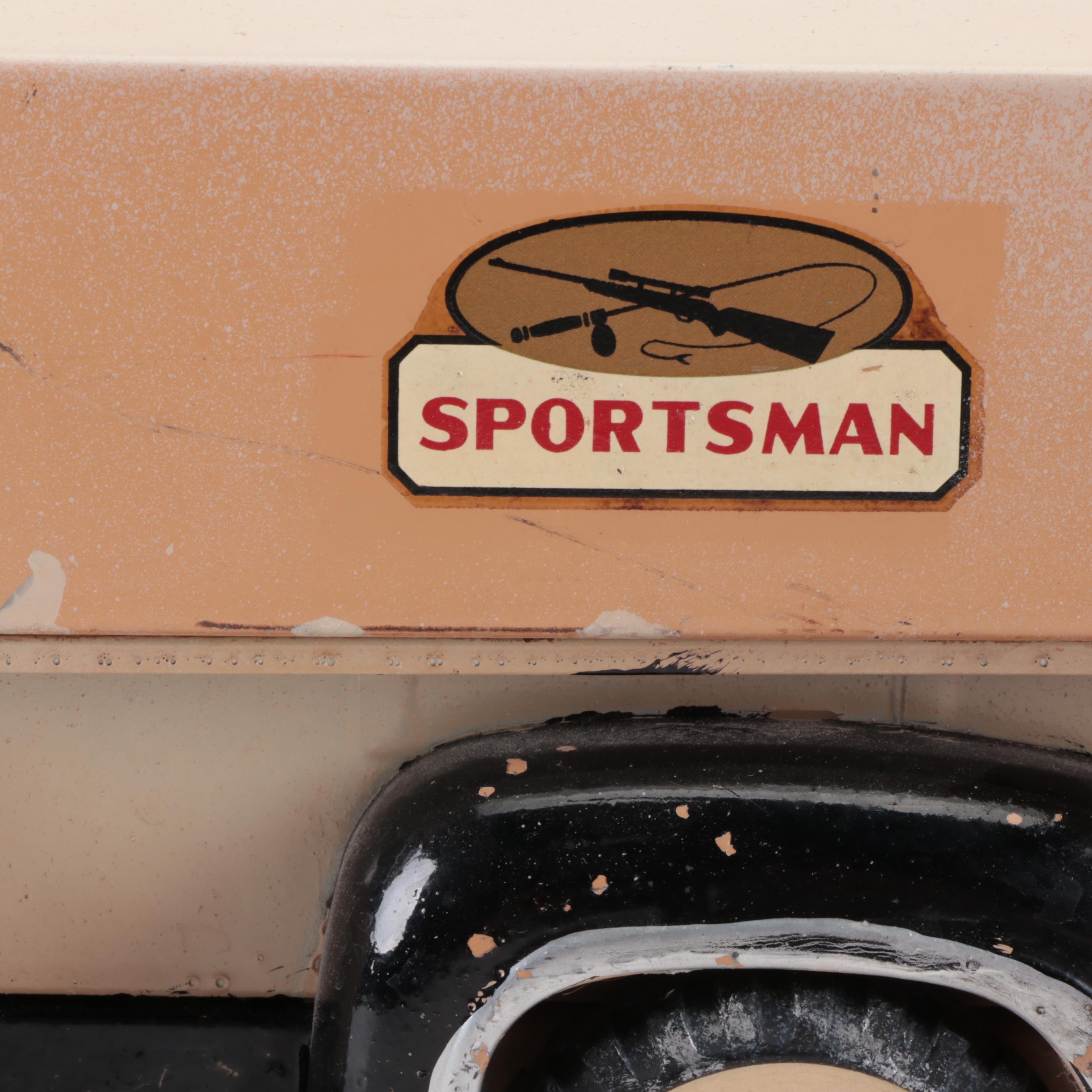 Tonka Fisherman and Sportsman Pickup Trucks with Toppers and Sandloader, 1960s