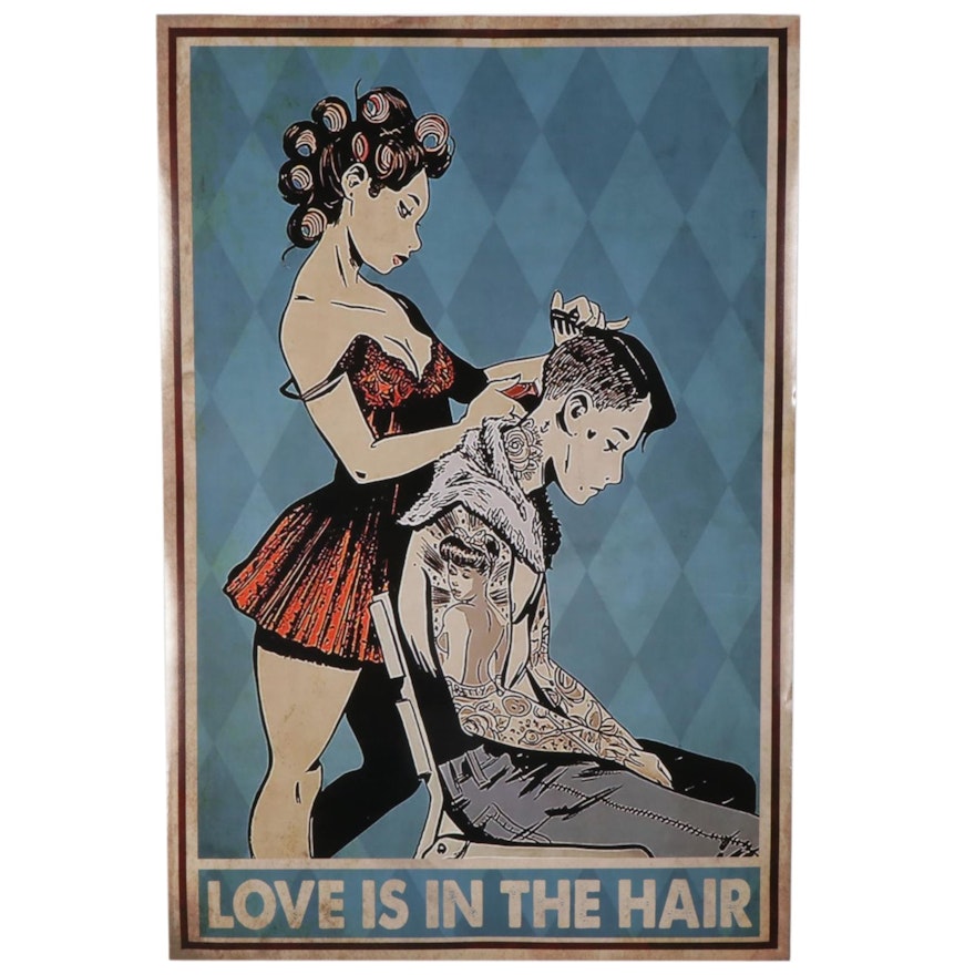 Romantic Haircut Giclée Poster, 21st Century