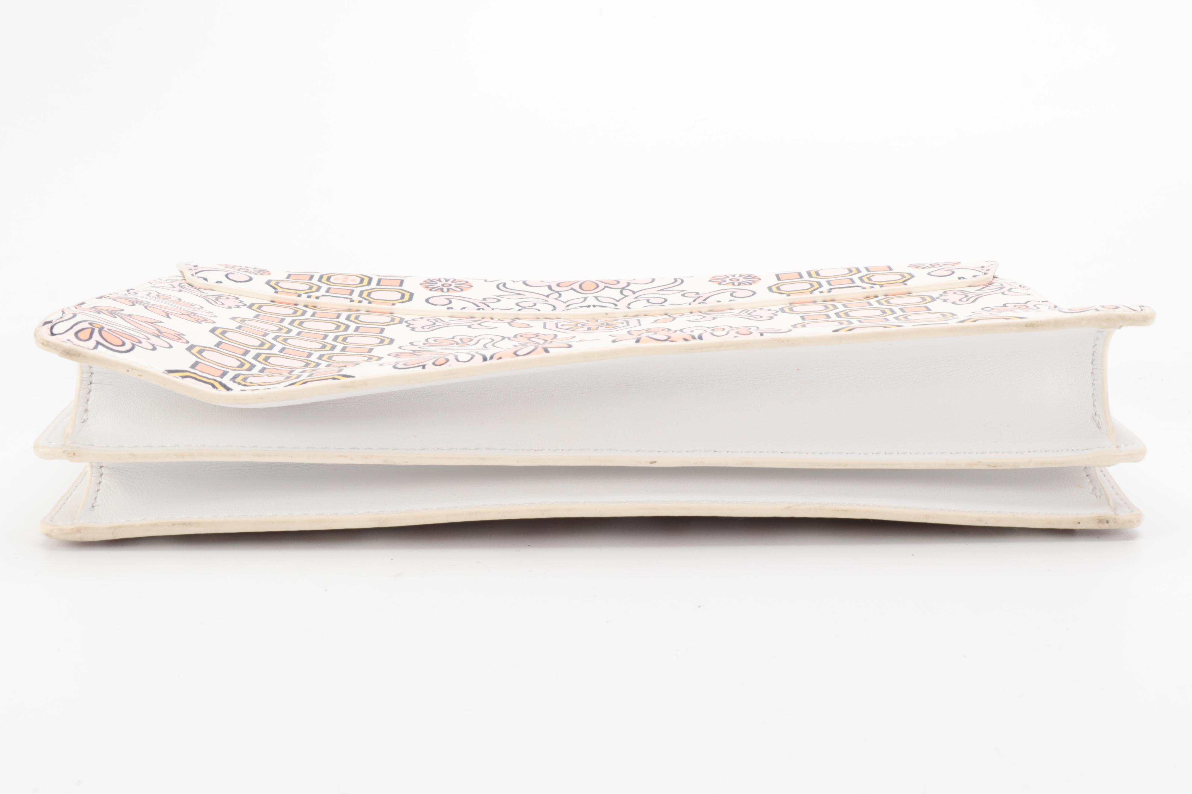 Tory Burch Hicks Garden Gemini Link Leather Shoulder Bag