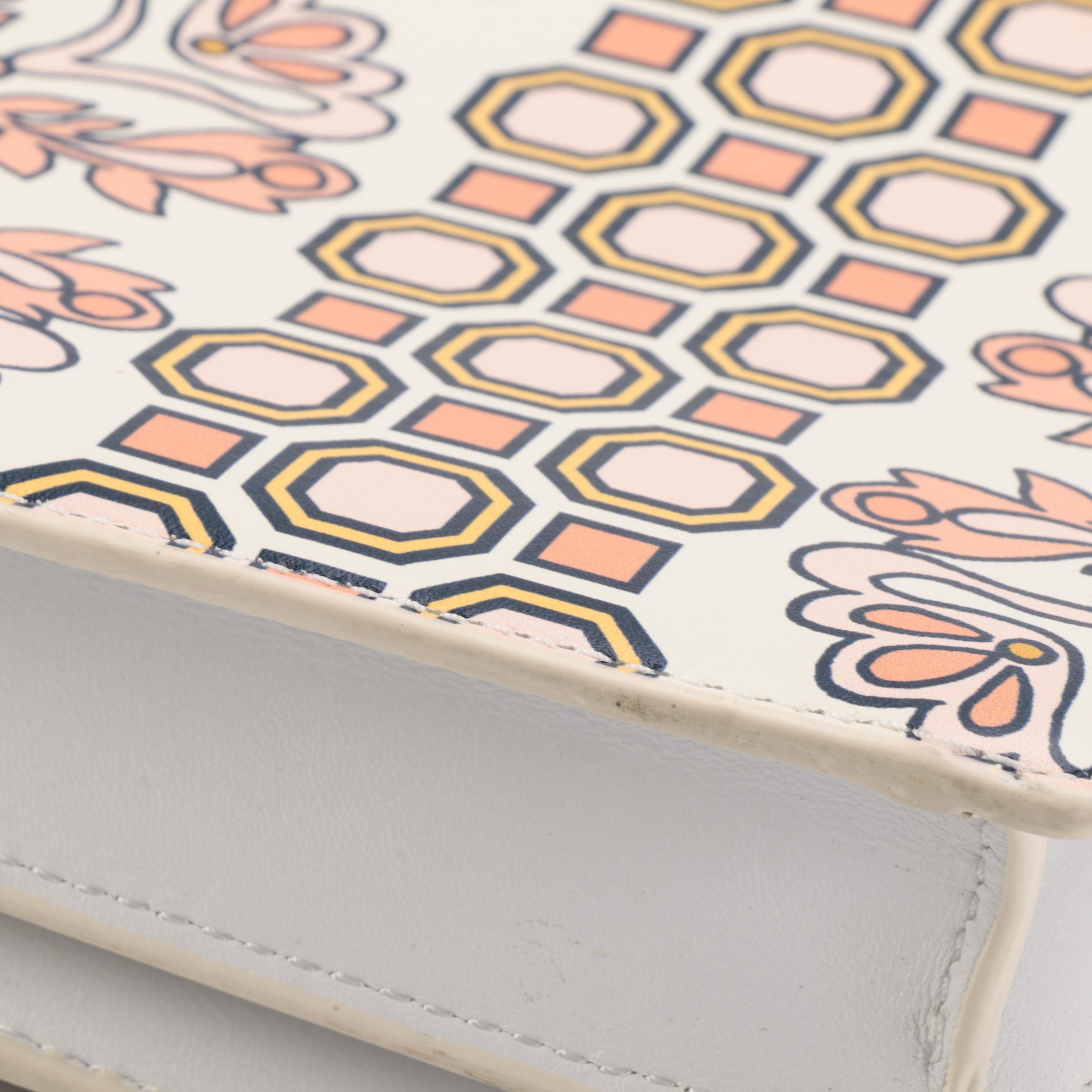 Tory Burch Hicks Garden Gemini Link Leather Shoulder Bag