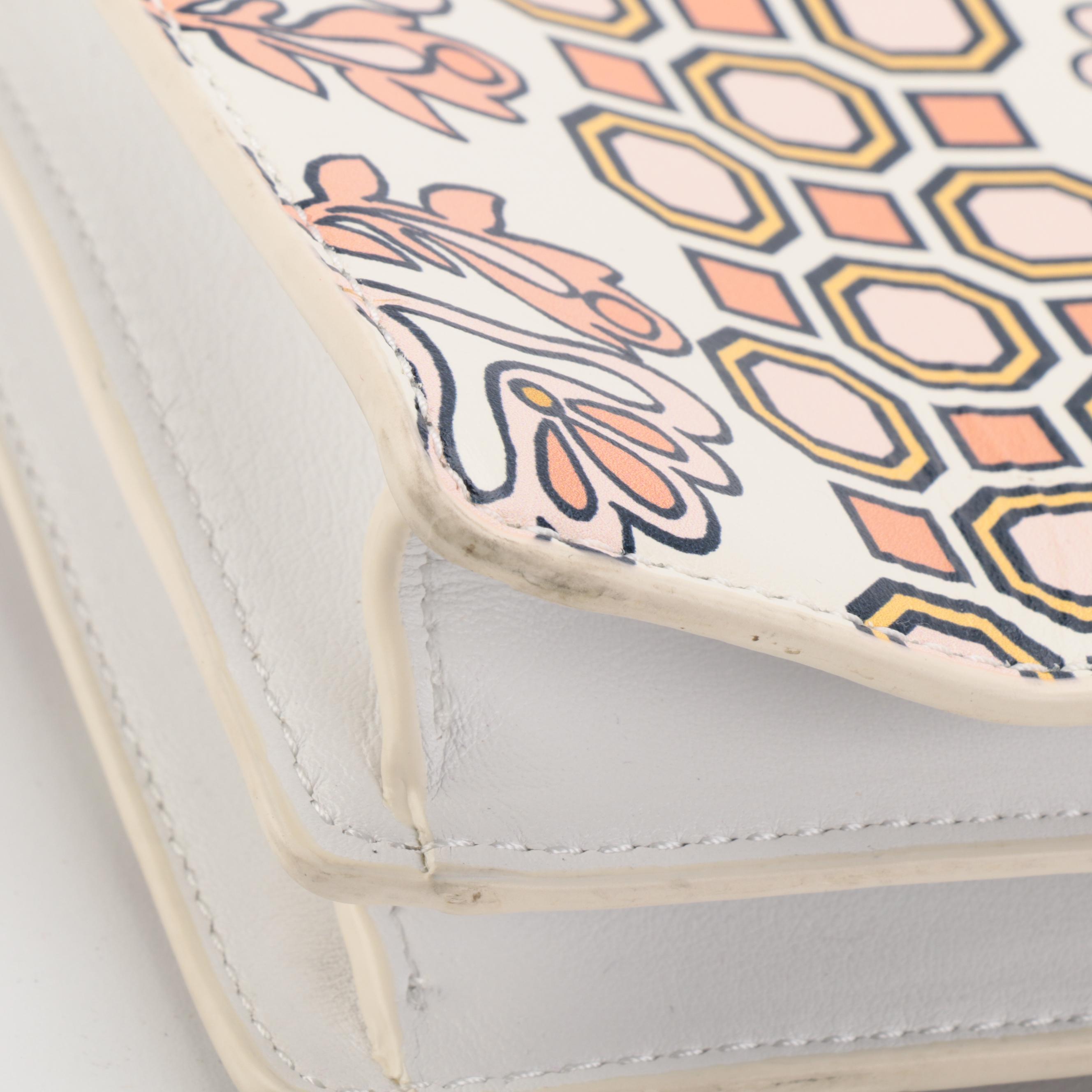 Tory Burch Hicks Garden Gemini Link Leather Shoulder Bag