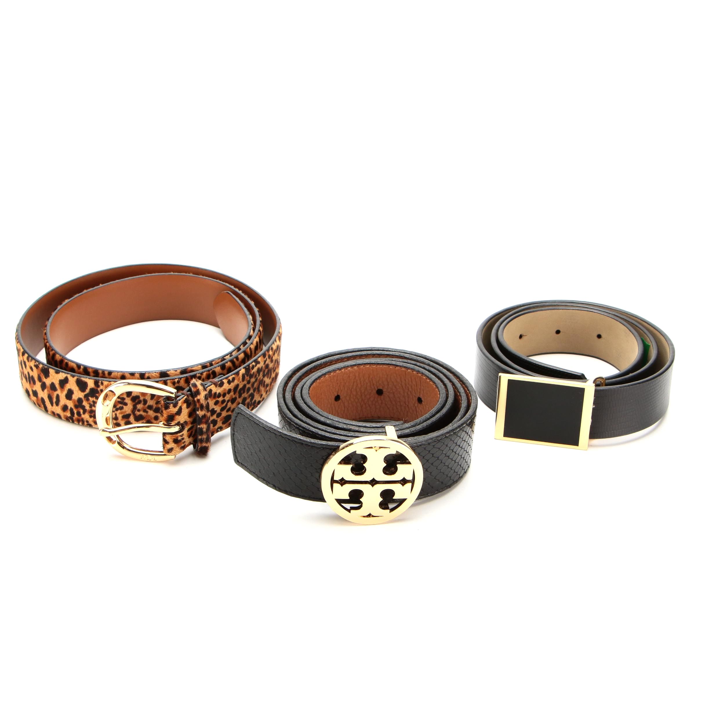 Tory Burch, Lauren Ralph Lauren and Talbots Leather Belts in Various Sizes