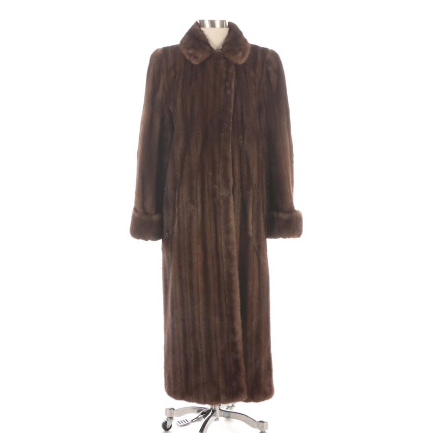 Mink Fur Full-Length Coat with Turned Back Cuffs from Elia