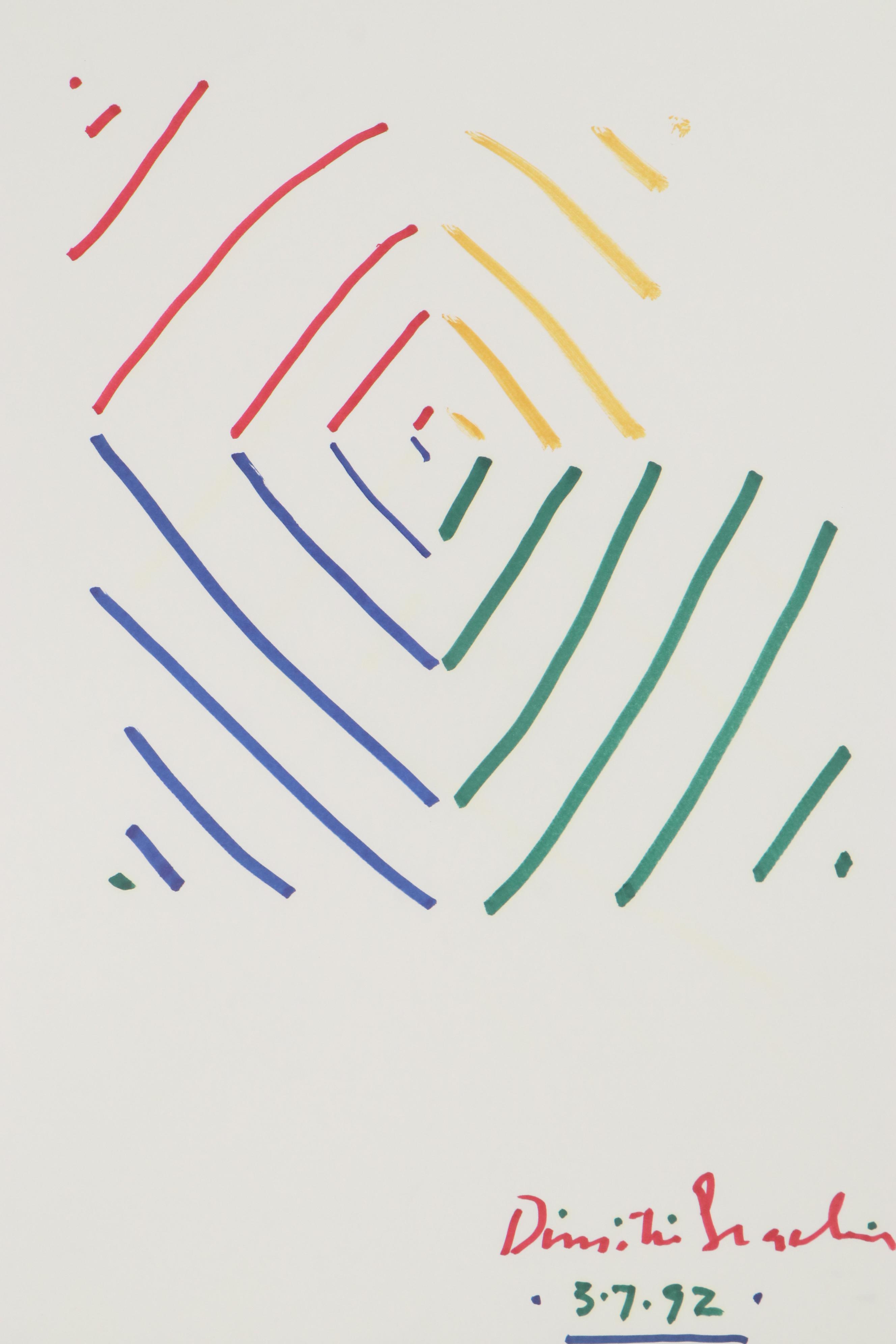 Dimitri Grachis Minimalist Abstract Marker Drawing, 1992