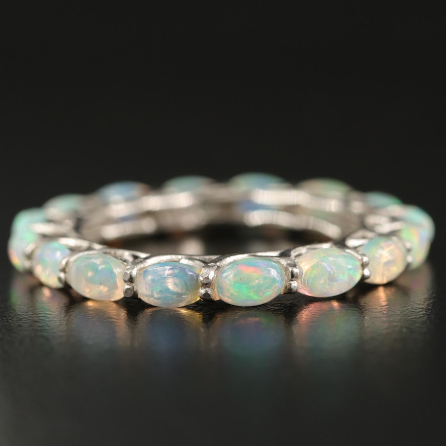 Sterling Silver Opal Eternity Band