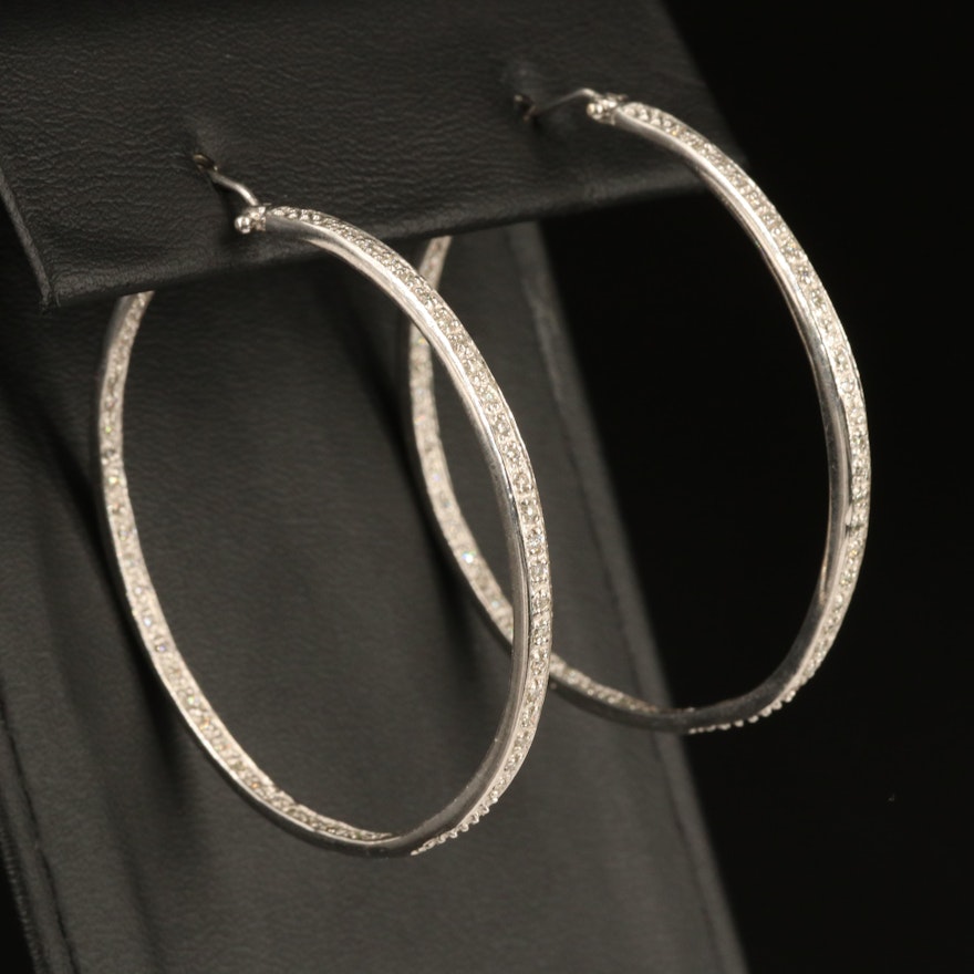 14K Diamond Inside-Out Hoop Earrings