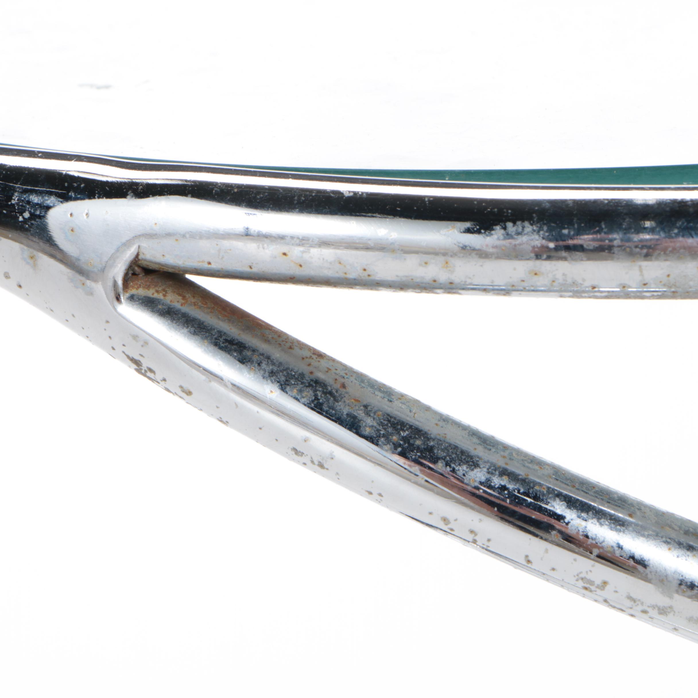 Leon Rosen for Pace Modernist Chrome and Glass Top "Spring" Side Tables, 1970s