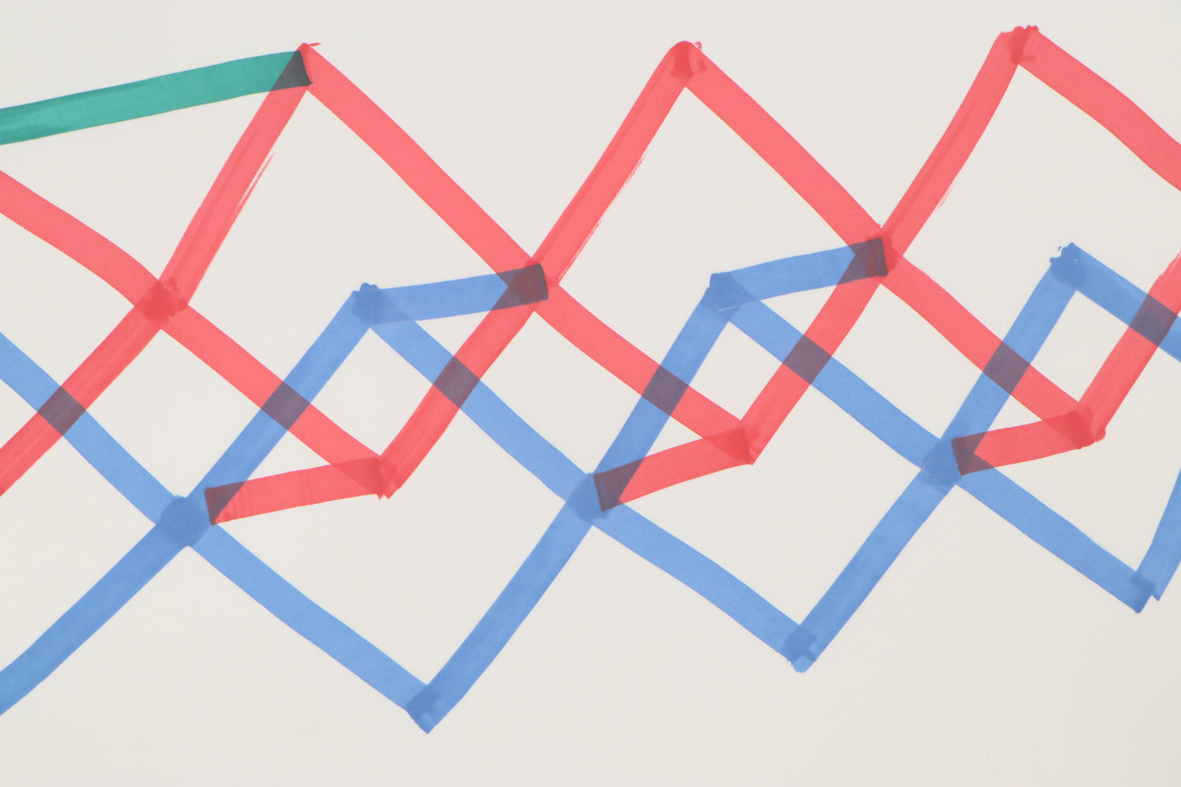 Dimitri Grachis Minimalist Abstract Marker Drawing, Circa 1980