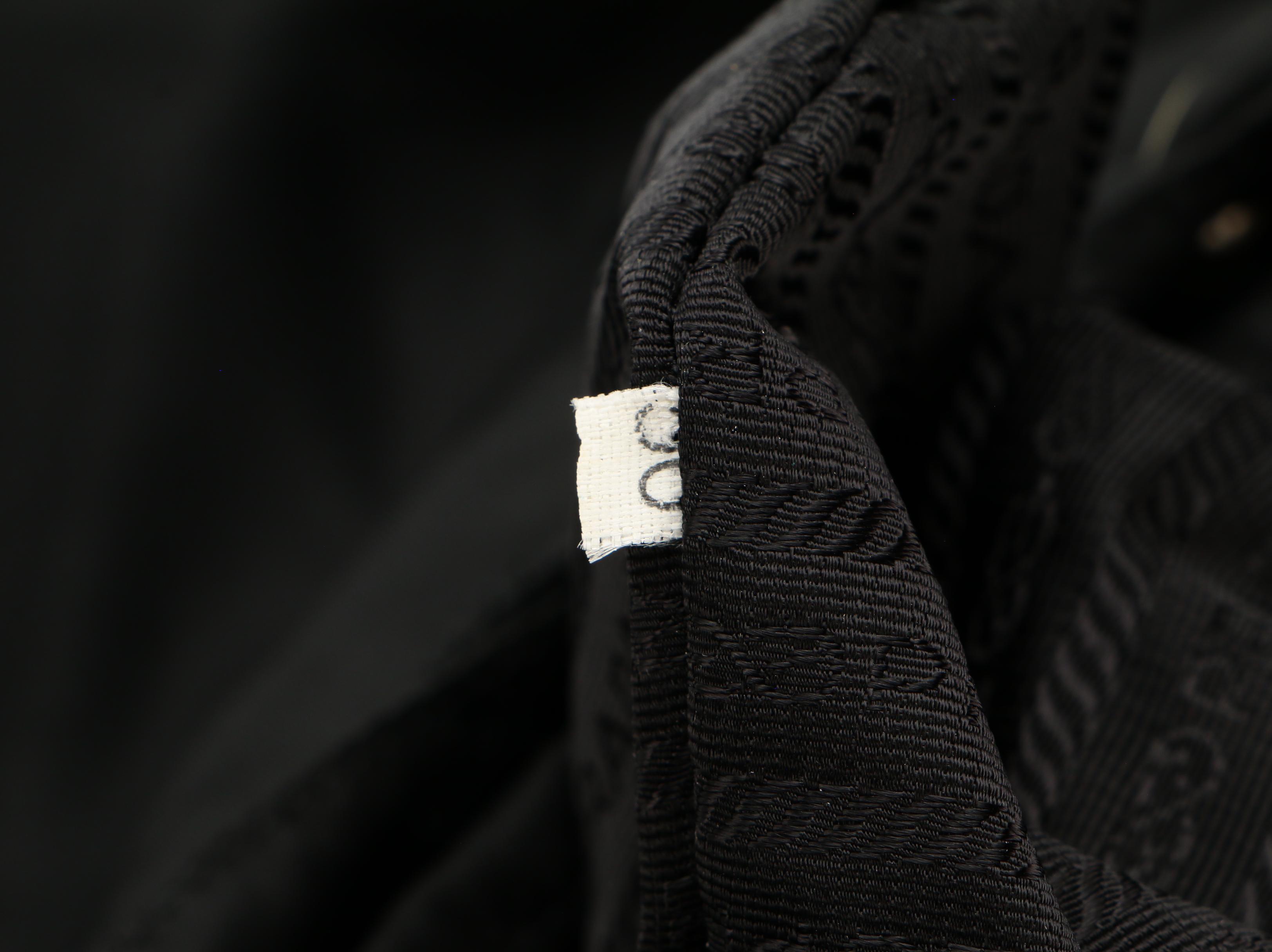 Prada Medium Black Tessuto Nylon Backpack with Leather Trim