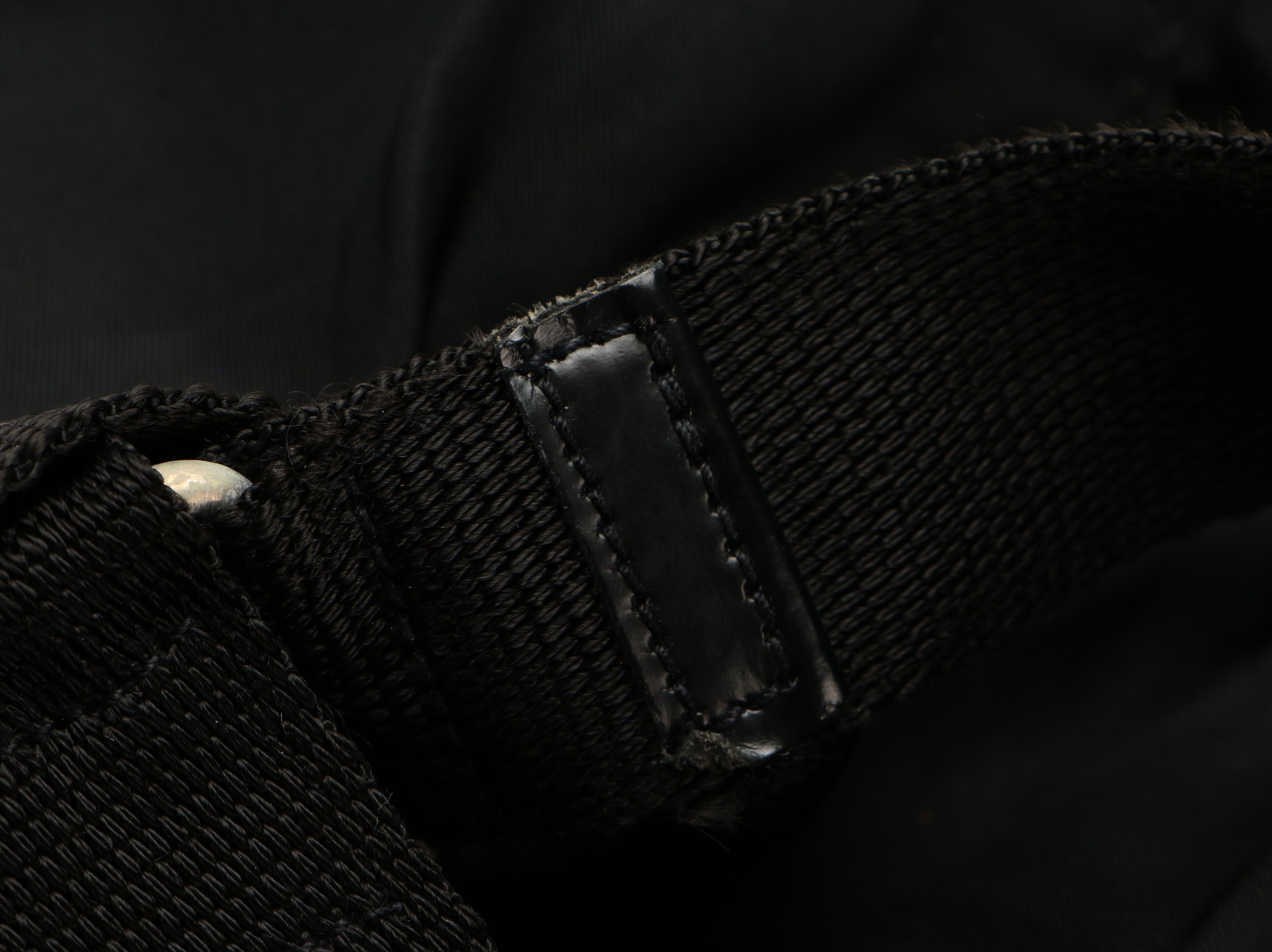 Prada Medium Black Tessuto Nylon Backpack with Leather Trim