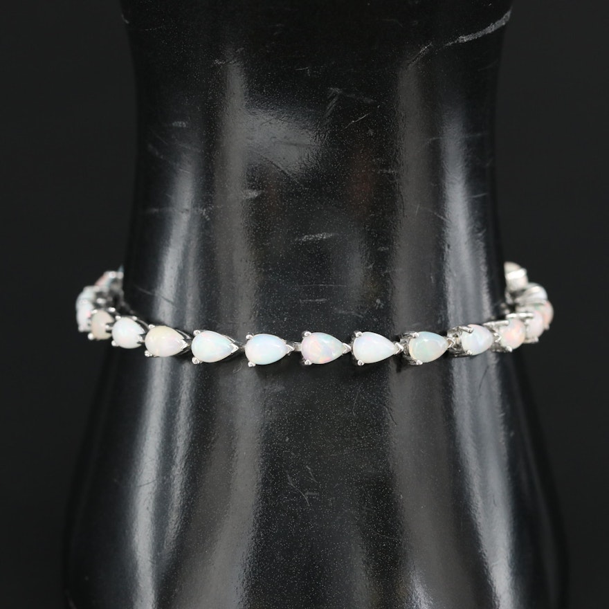 Sterling Opal Line Bracelet