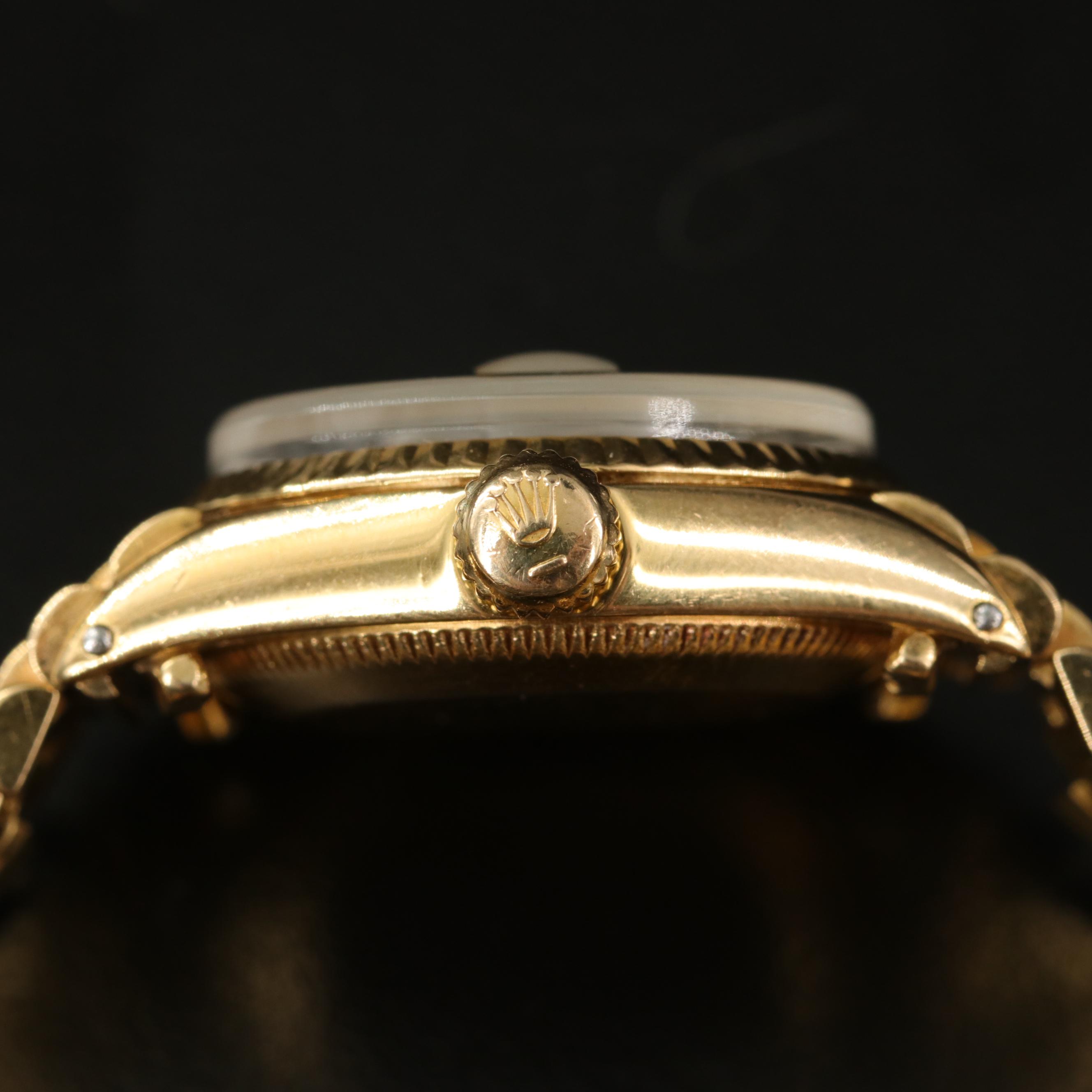 1969 Rolex Datejust President Linen Dial 18K Yellow Gold Watch