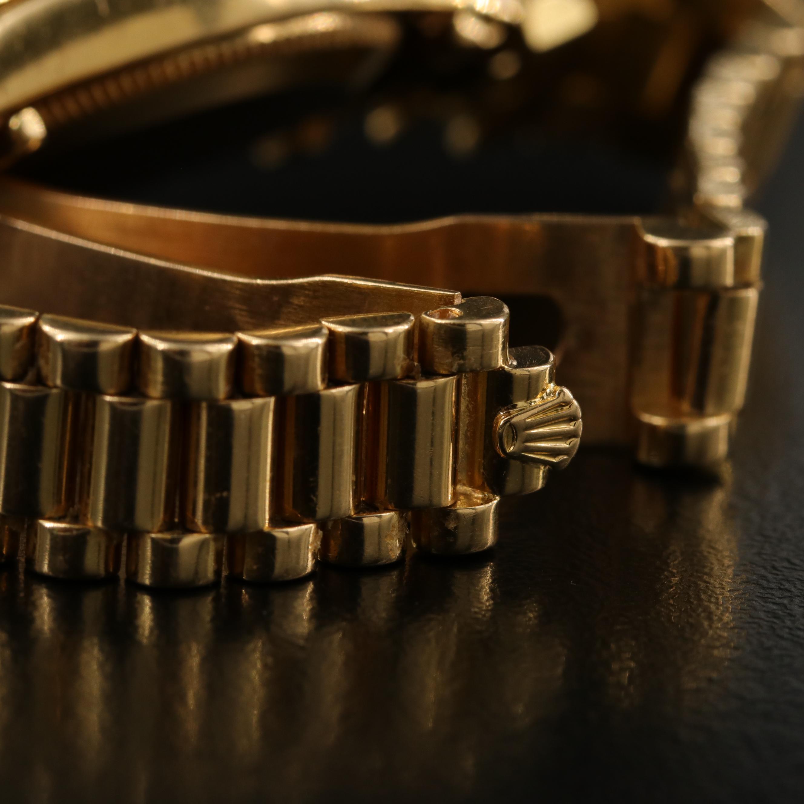 1969 Rolex Datejust President Linen Dial 18K Yellow Gold Watch