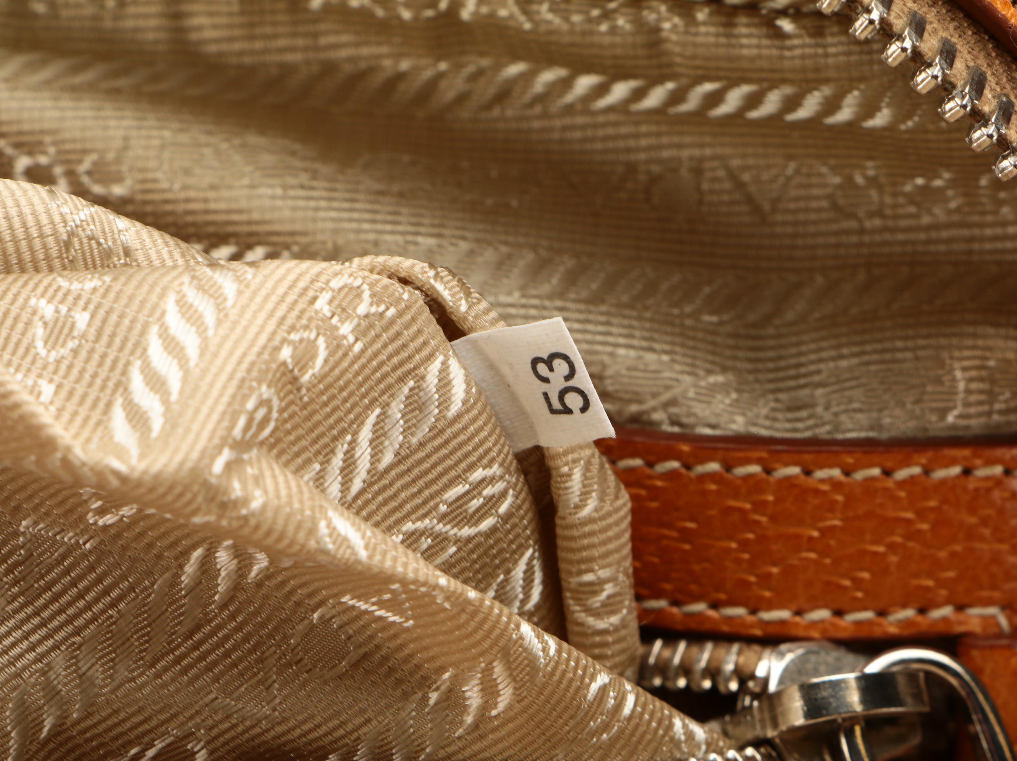 Prada Handbag in Raw Hemp and Leather with Padlock and Keys