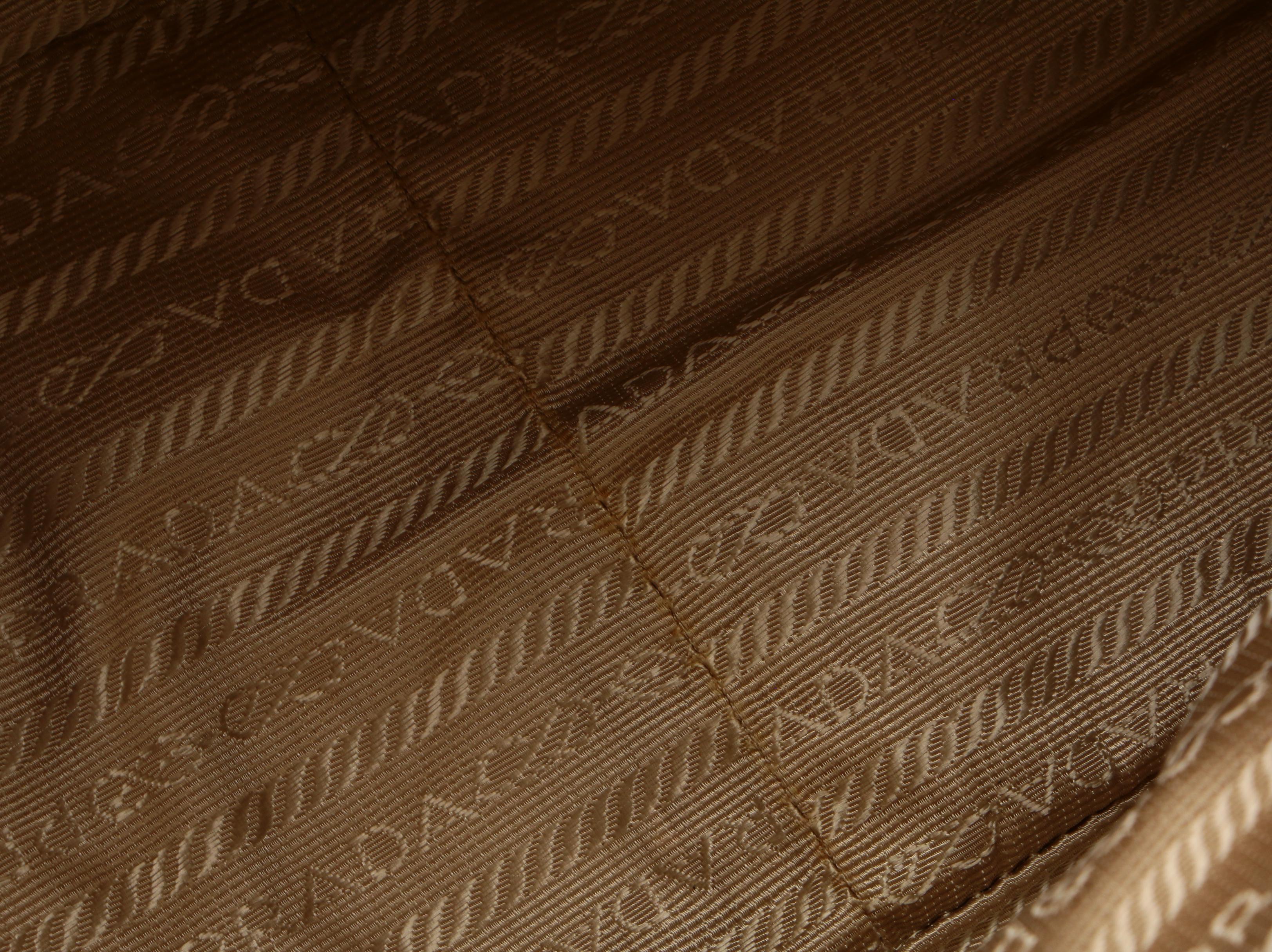 Prada Handbag in Raw Hemp and Leather with Padlock and Keys