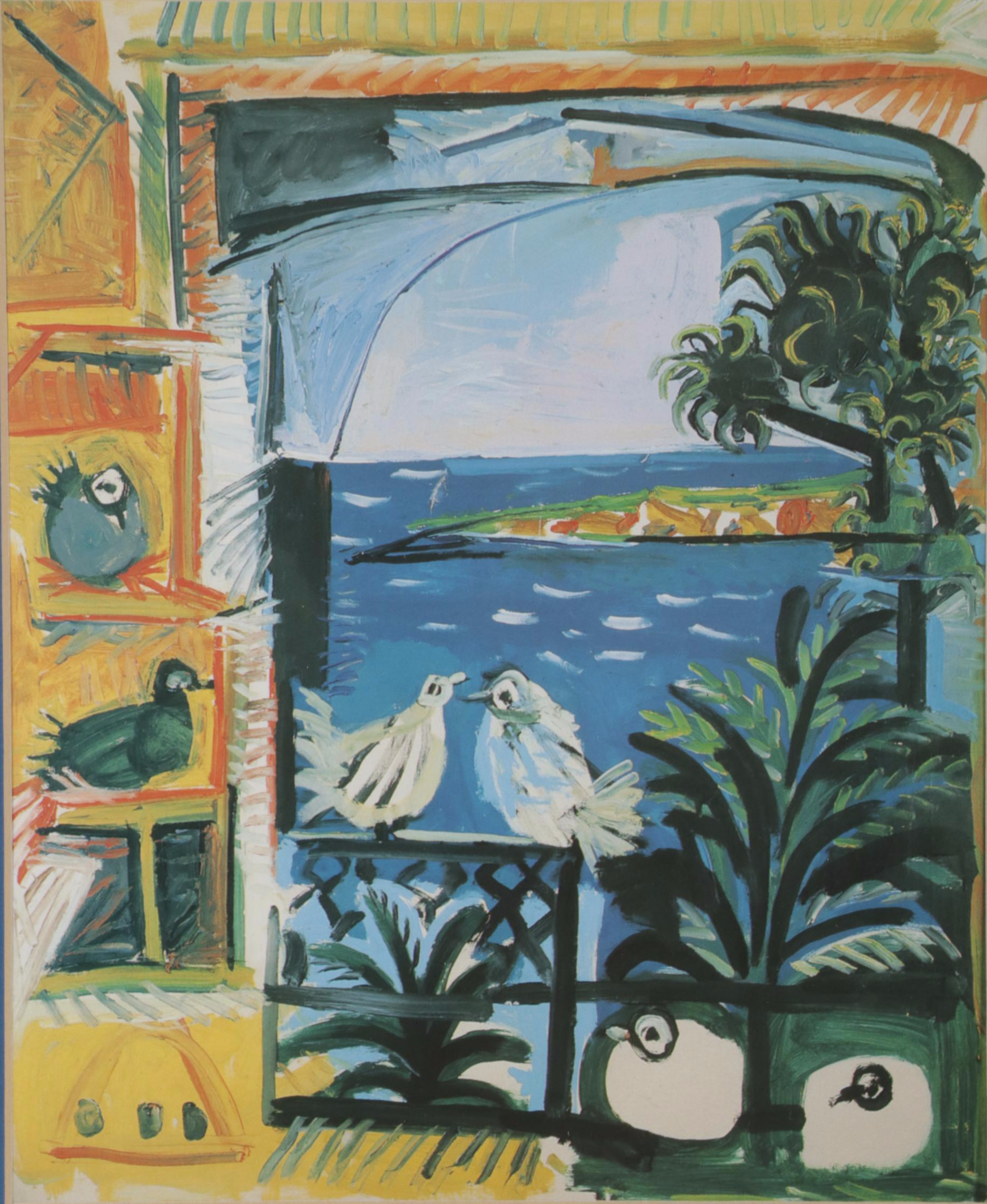 Offset Lithograph After Pablo Picasso "Studio (Pigeons) (Velazquez)"