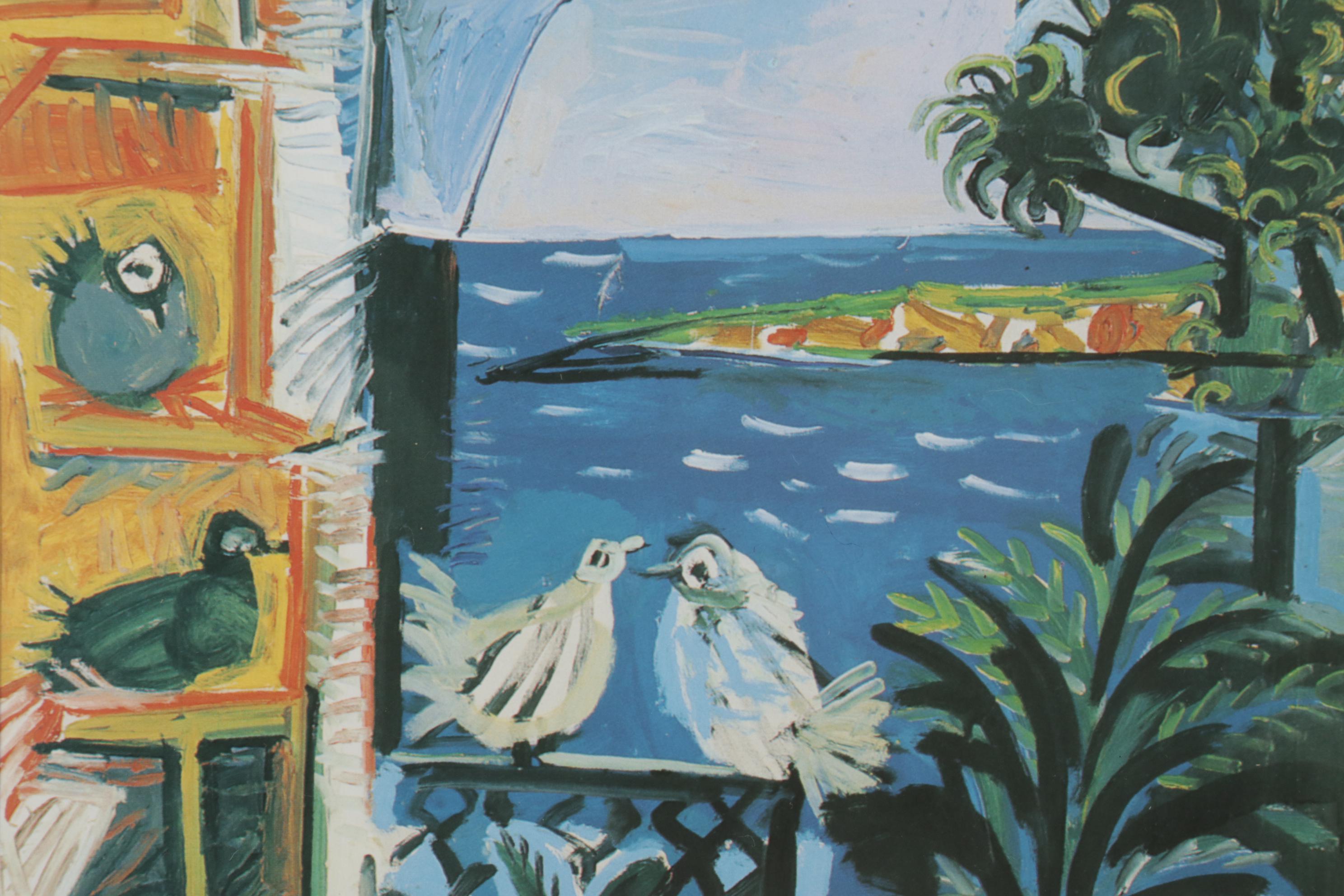 Offset Lithograph After Pablo Picasso "Studio (Pigeons) (Velazquez)"
