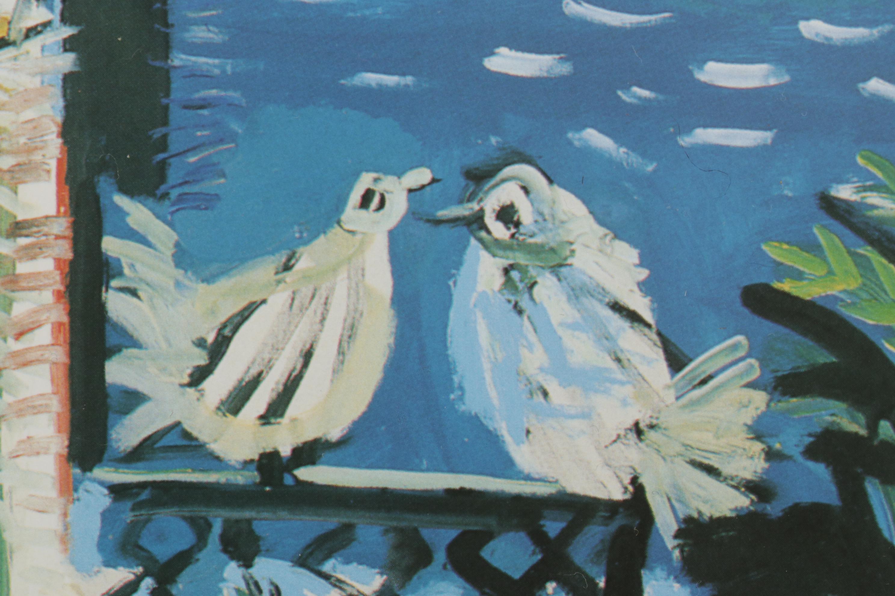 Offset Lithograph After Pablo Picasso "Studio (Pigeons) (Velazquez)"