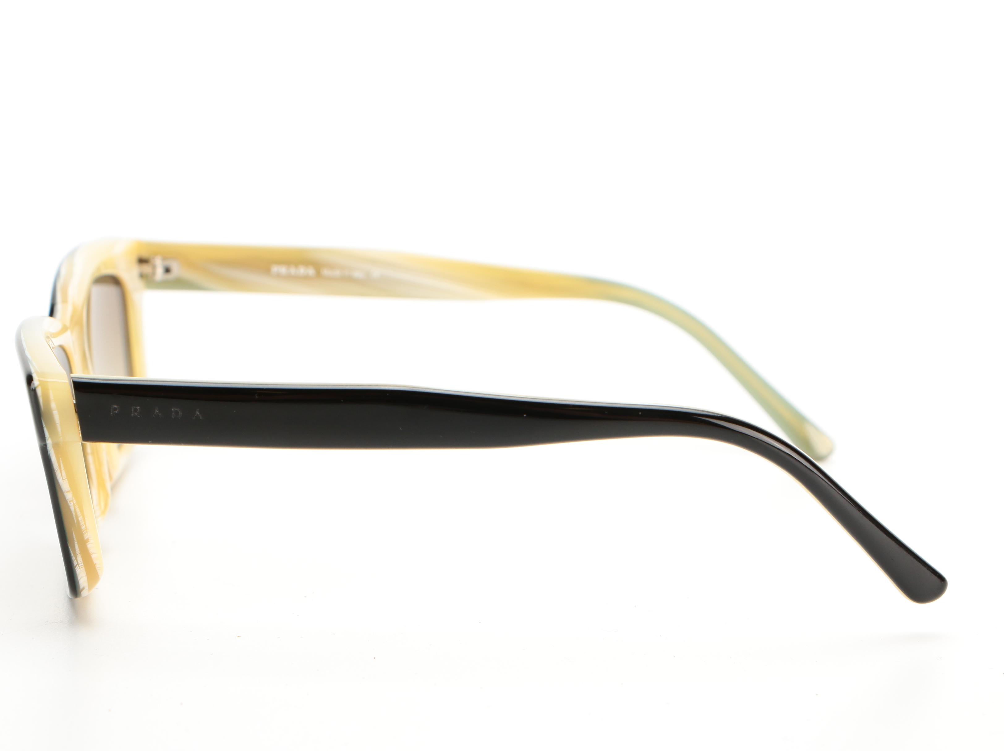 Prada SPR 02B Rectangular Sunglasses with Case