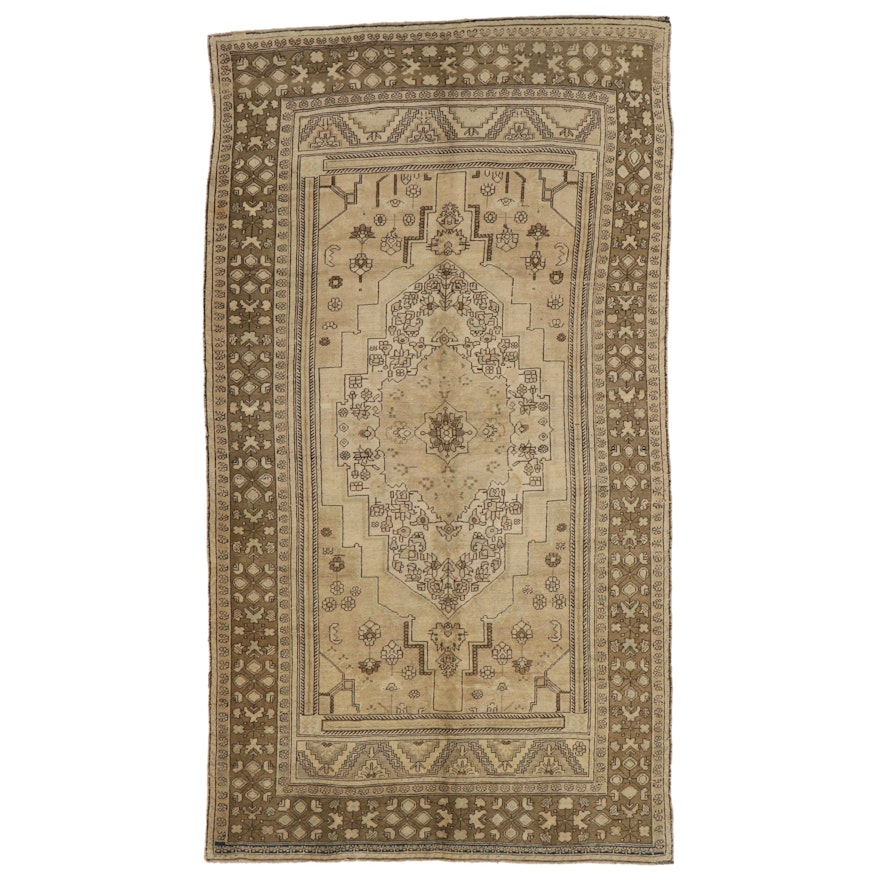 6'10 x 12'4 Hand-Knotted Turkish Medallion Area Rug