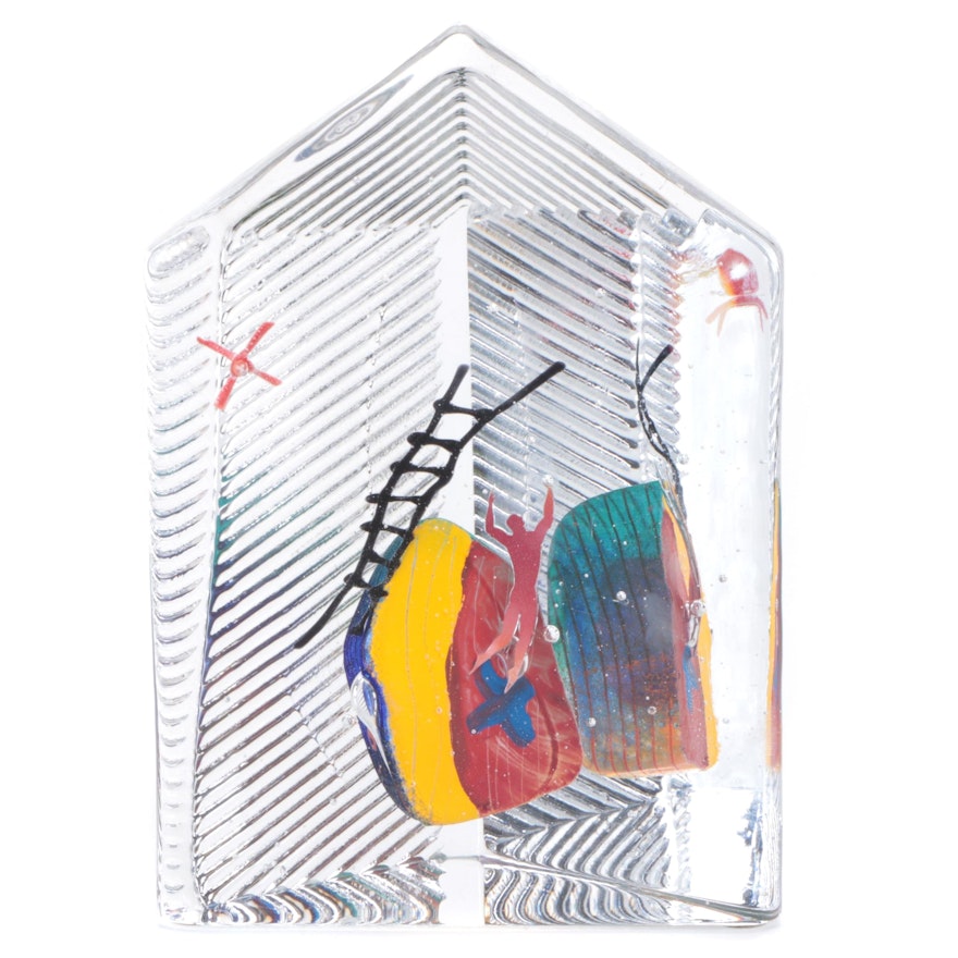 Bertil Vallien for Kosta Boda Limited Edition Modernist Glass Paperweight