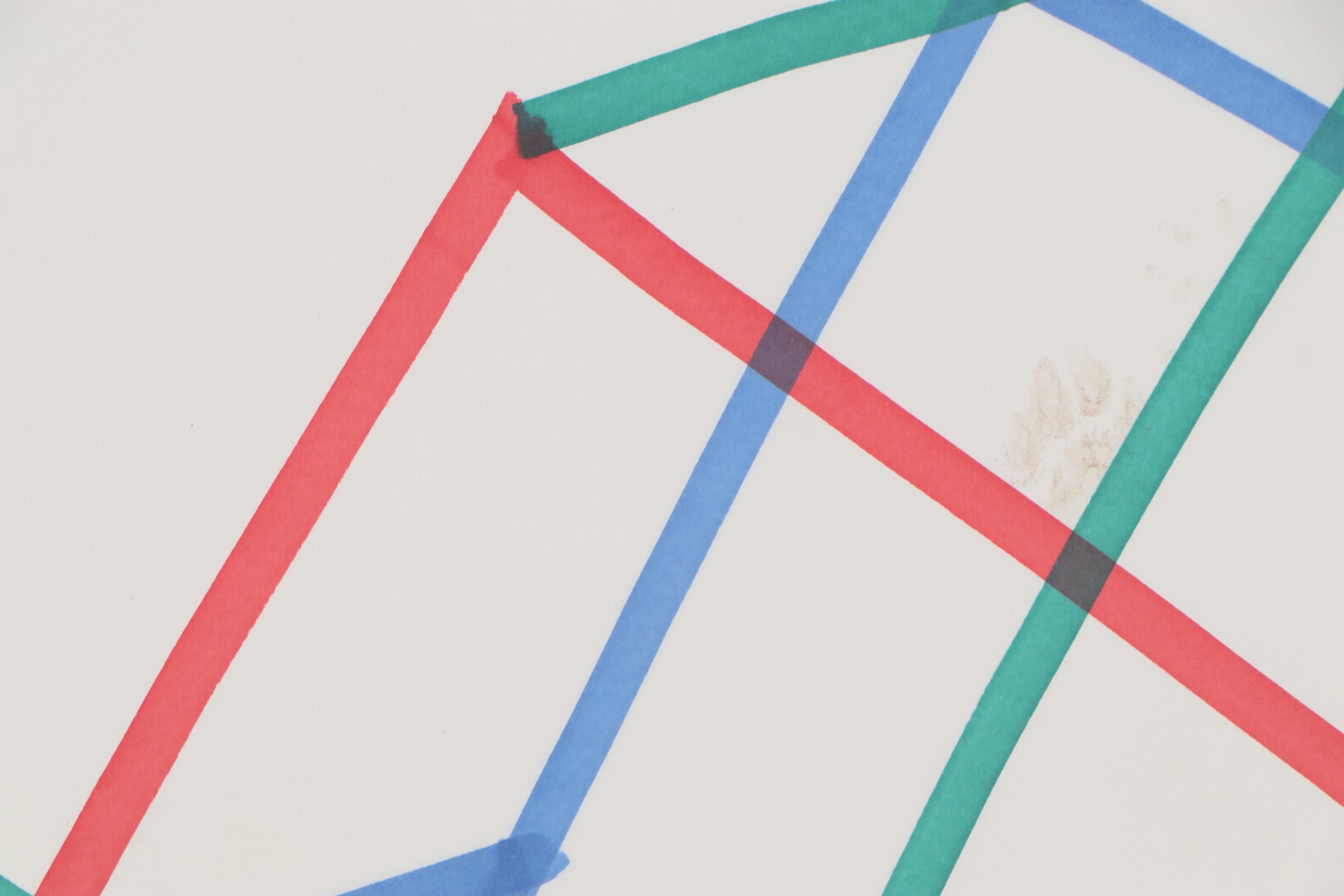 Dimitri Grachis Minimalist Abstract Marker Drawing, Circa 1980