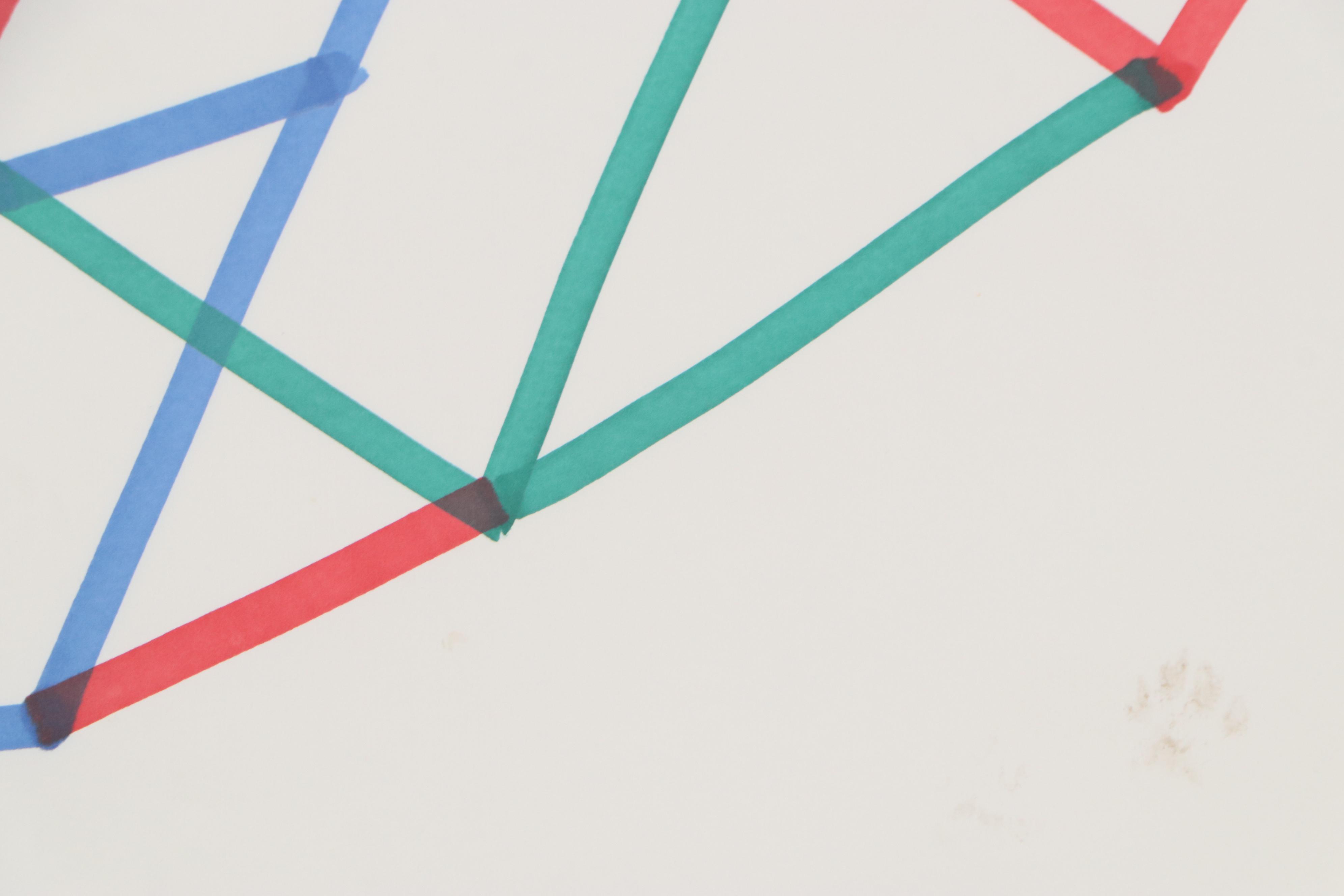 Dimitri Grachis Minimalist Abstract Marker Drawing, Circa 1980