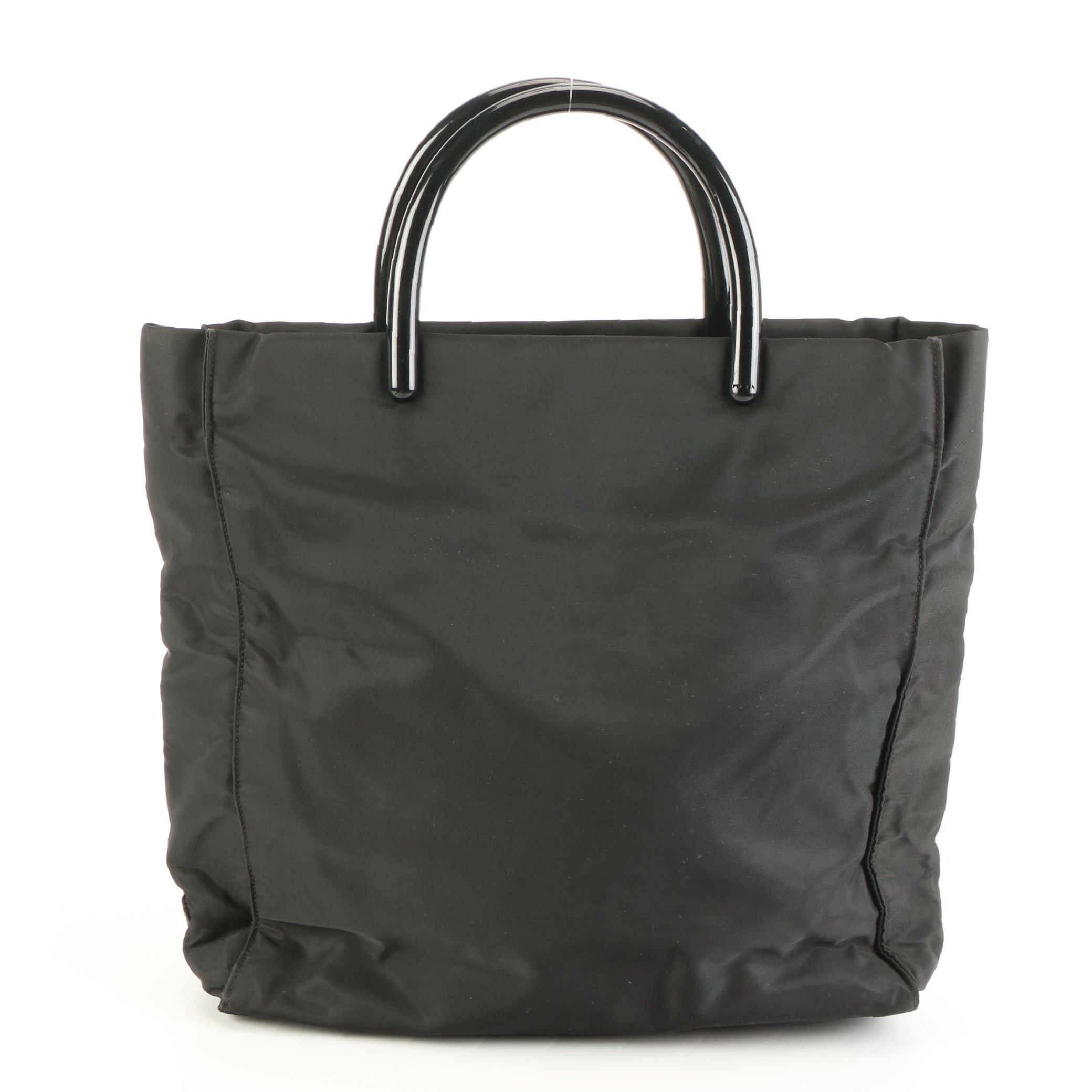 Prada Tote Bag in Black Tessuto Nylon with Hard Composite Handles