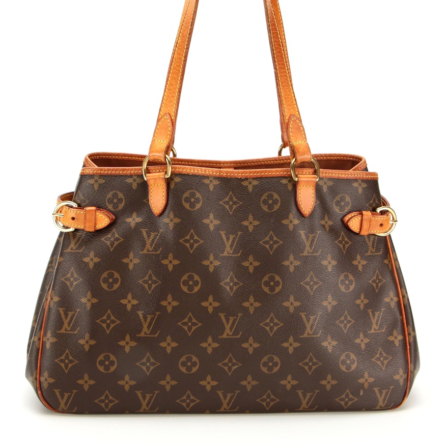 Louis Vuitton Batignolles Bag in Monogram Canvas with Vachetta Leather