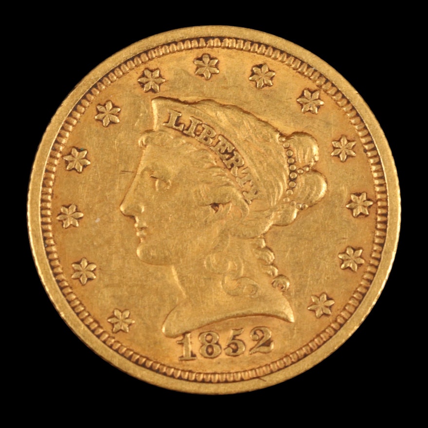 1852 Liberty Head $2.5 Quarter Eagle Gold Coin