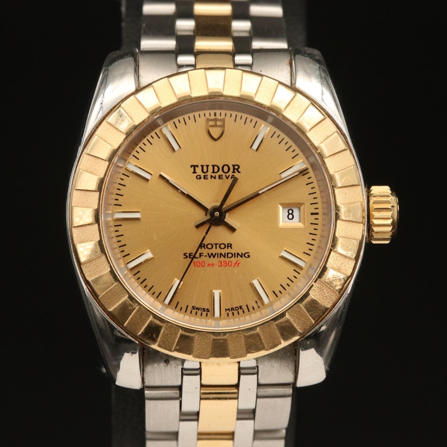 Tudor Classic 18K Yellow Gold and Stainless Steel Automatic Wristwatch