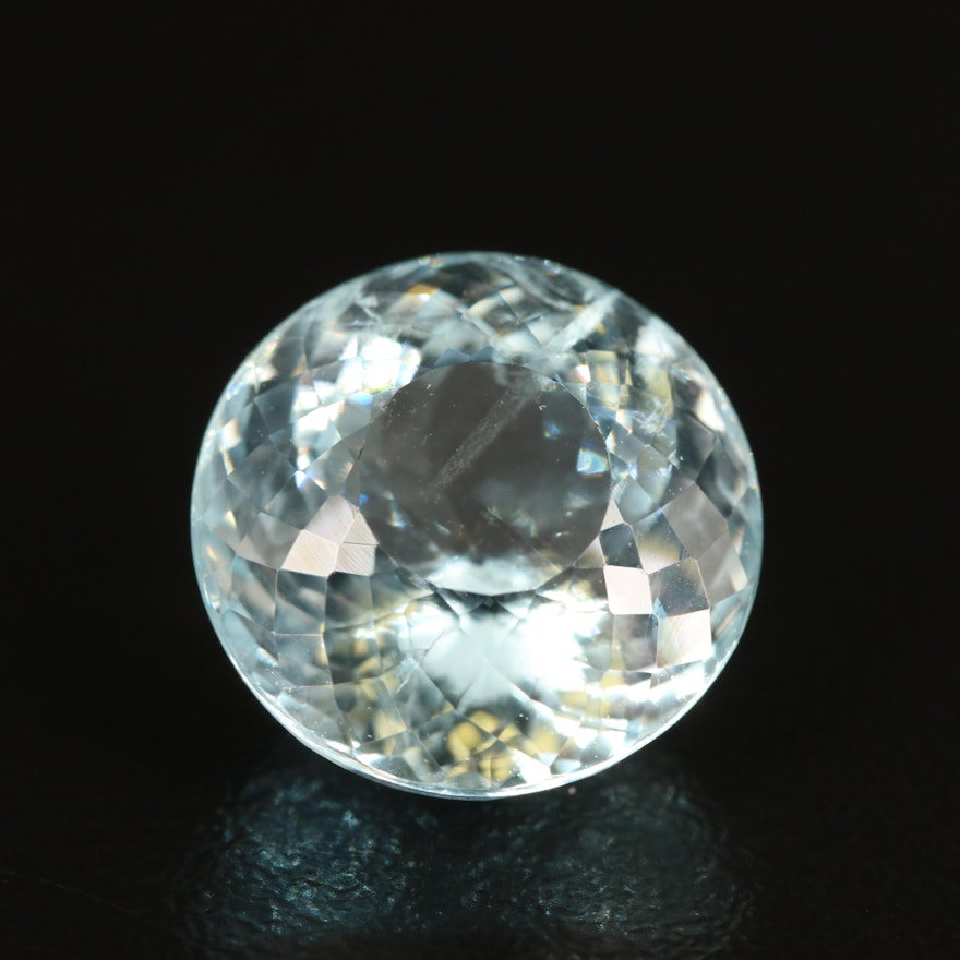 Loose 8.25 CT Round Faceted Aquamarine