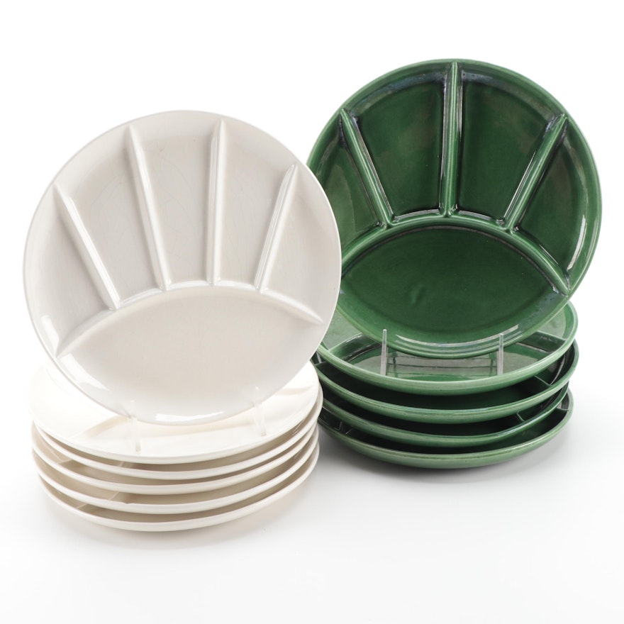 Mid Century Modern Style Fondue Stoneware Plates, Mid to Late 20th Century