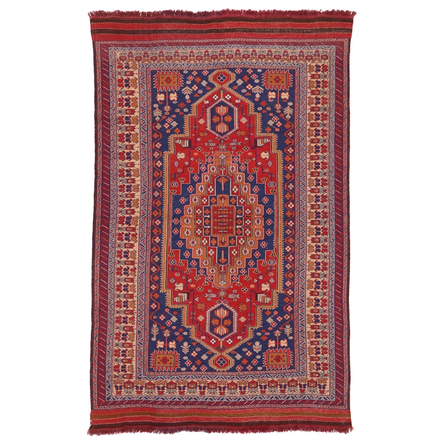 4'10 x 7'10 Handwoven Afghan Soumak Area Rug