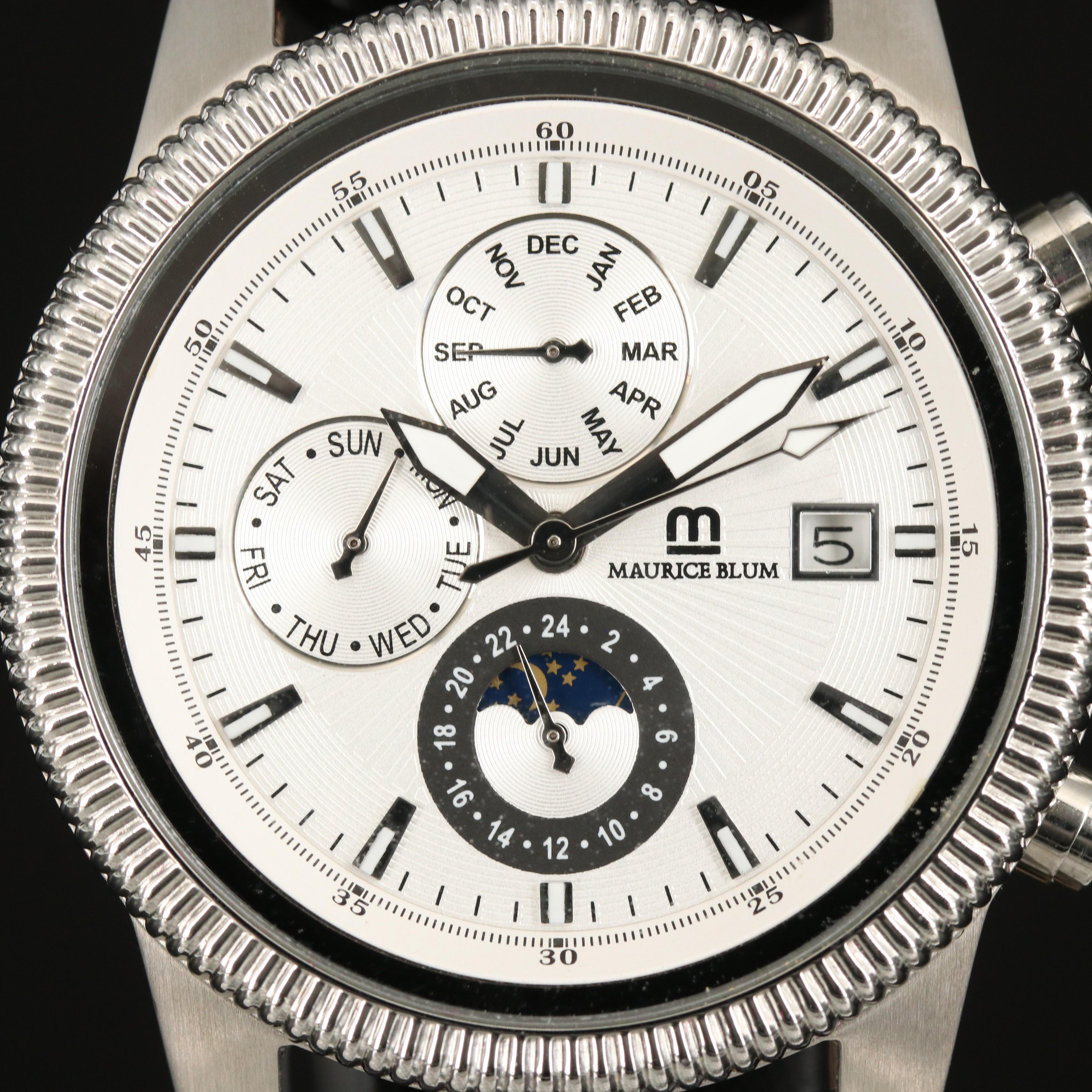 Maurice Blum Triple Calendar Stainless Steel Automatic Watch