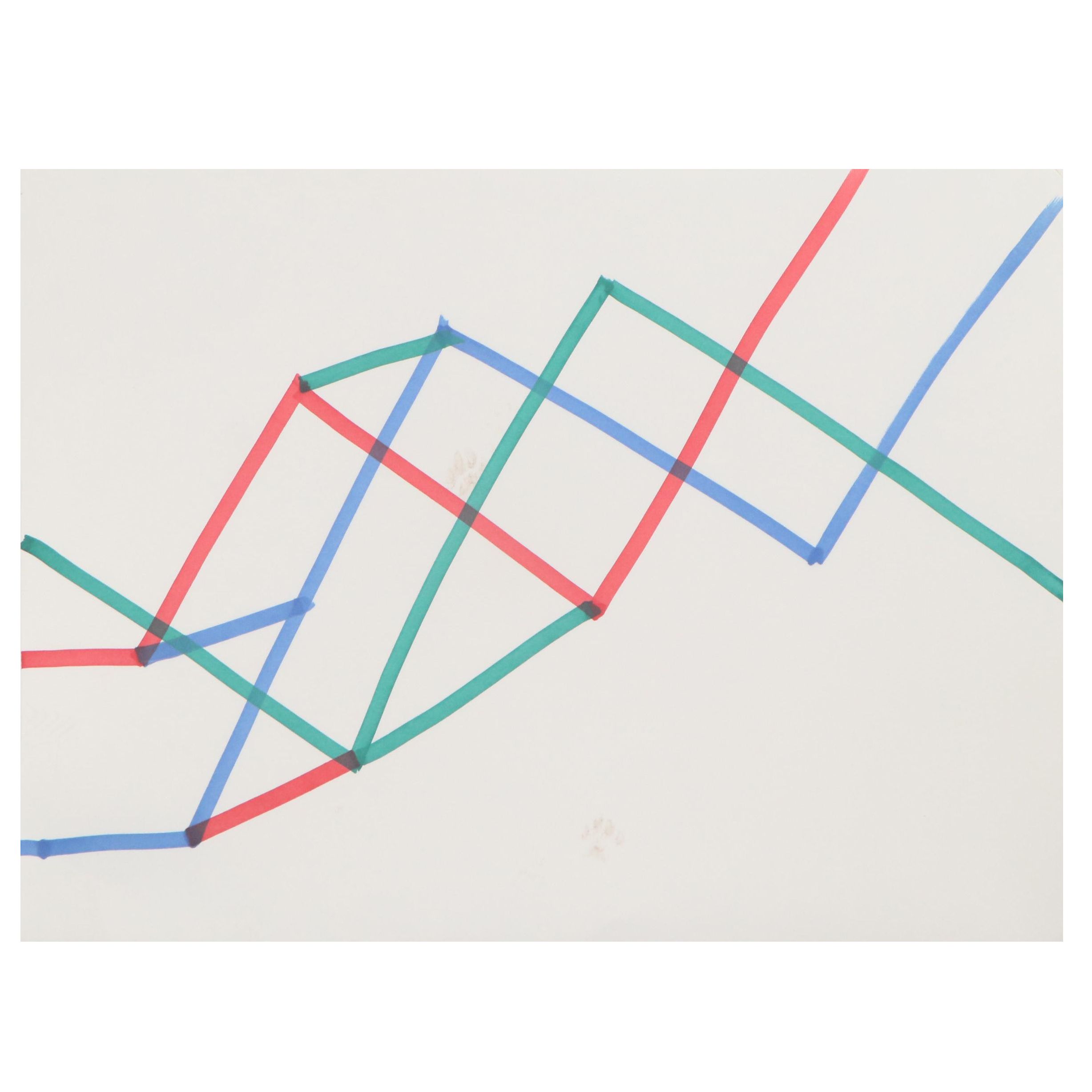 Dimitri Grachis Minimalist Abstract Marker Drawing, Circa 1980