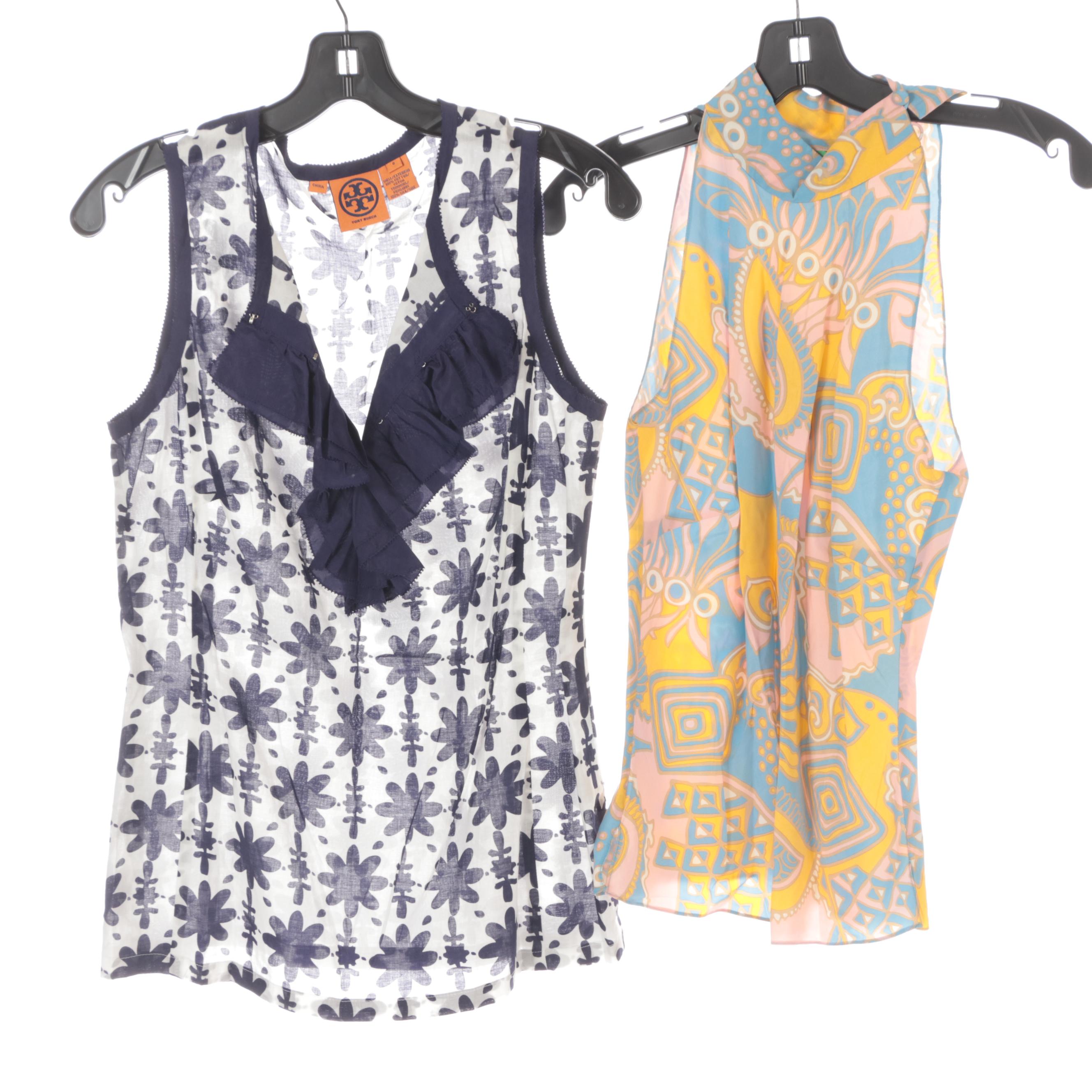Tory Burch, Ying Li, Michael Kors, and Tibi Sleeveless Blouses