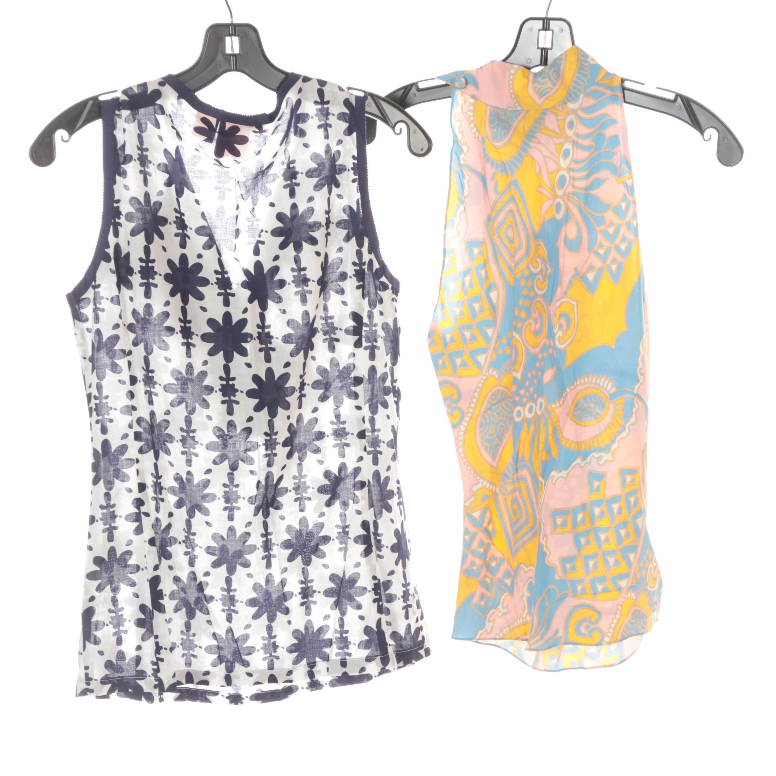 Tory Burch, Ying Li, Michael Kors, and Tibi Sleeveless Blouses