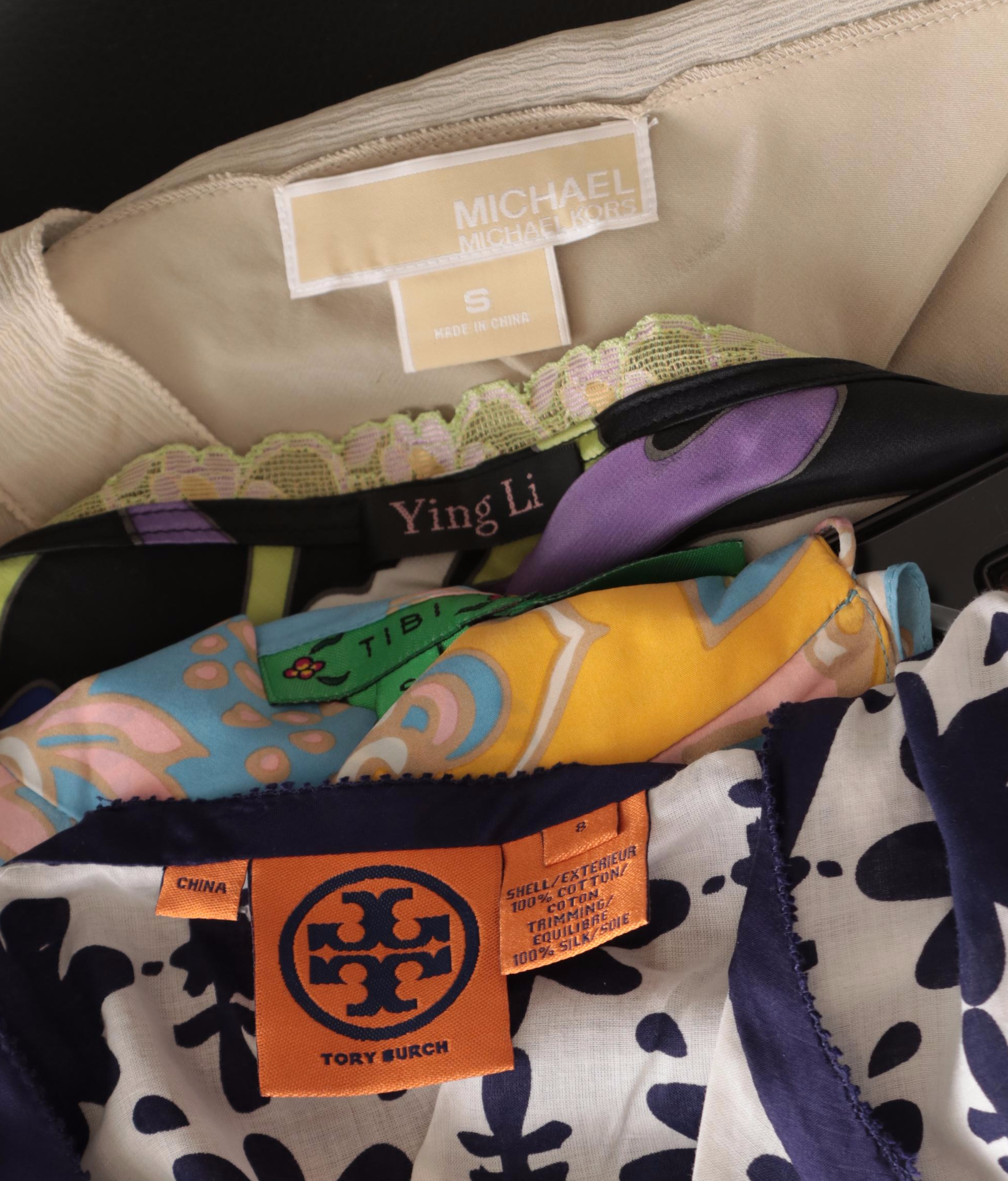 Tory Burch, Ying Li, Michael Kors, and Tibi Sleeveless Blouses