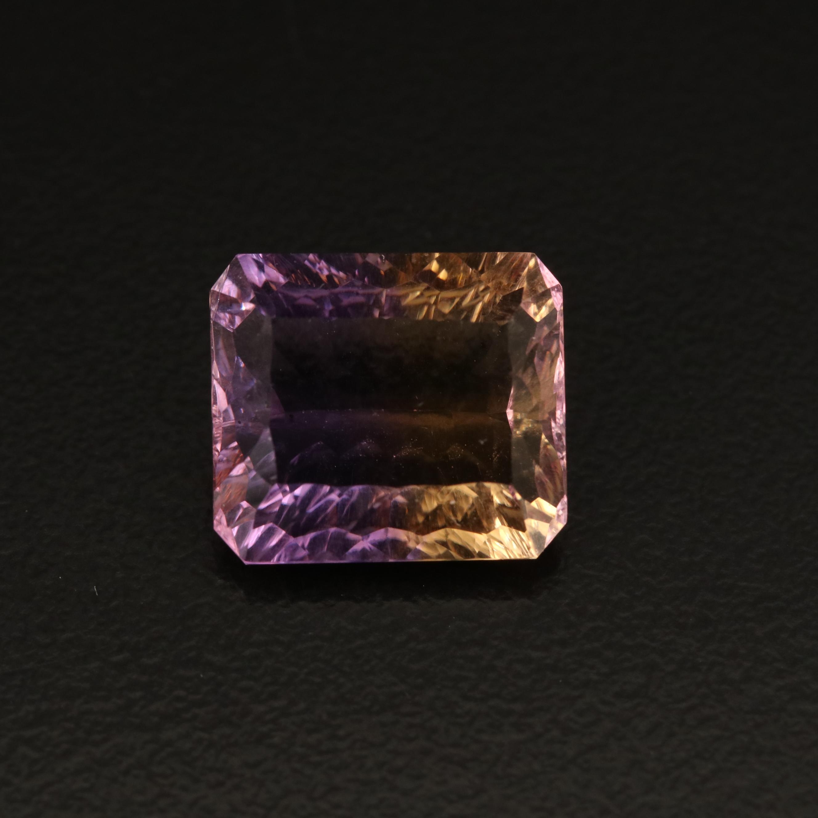 Loose 7.83 CT Rectangular Fantasy Cut Ametrine