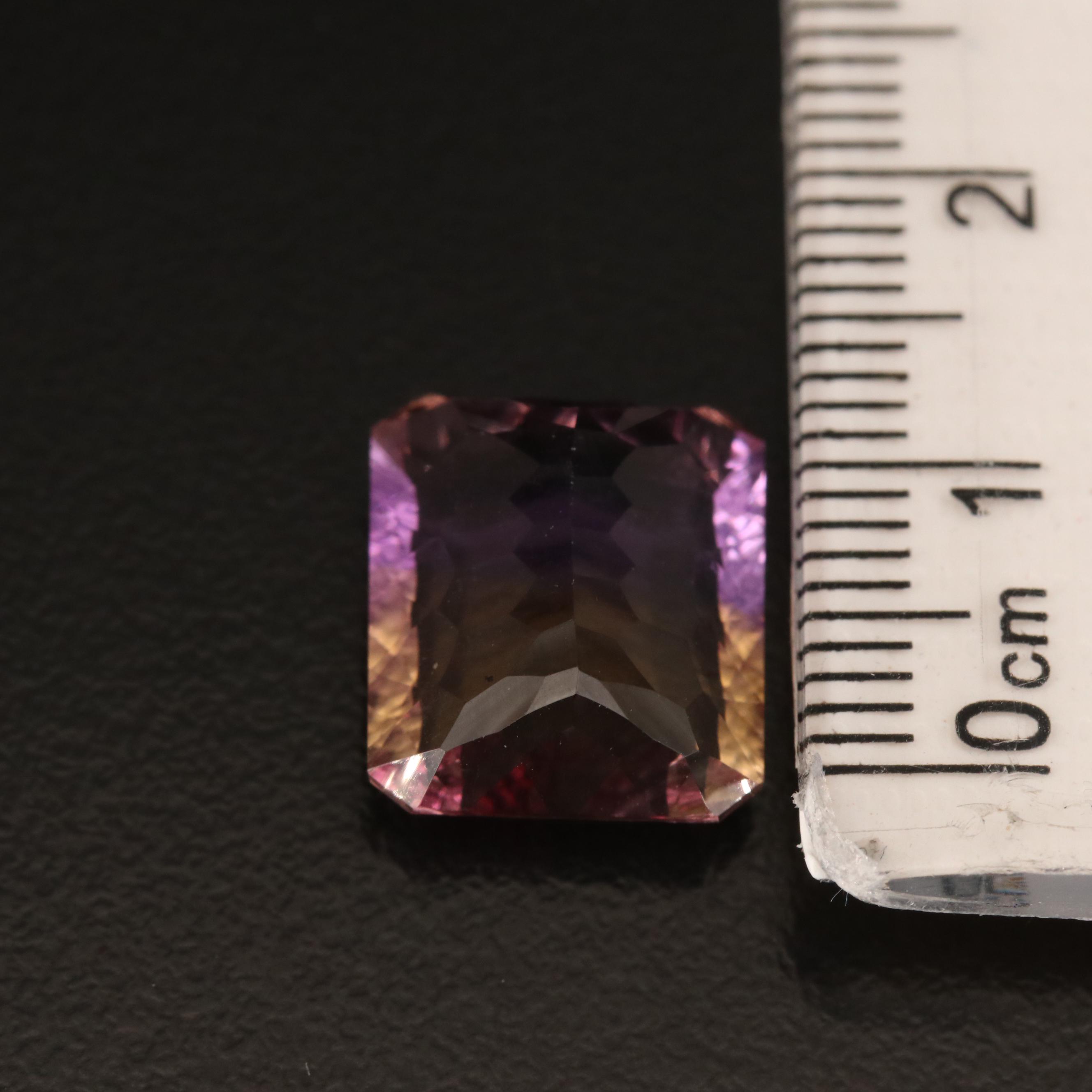 Loose 7.83 CT Rectangular Fantasy Cut Ametrine