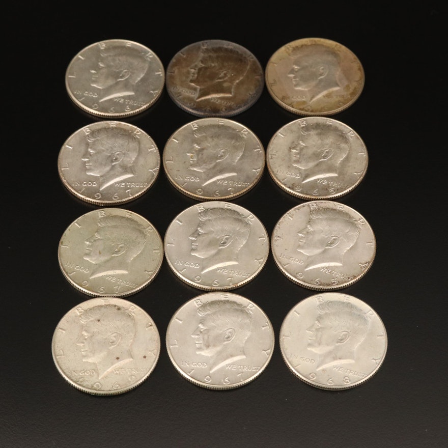 Twelve Kennedy Half Dollars, 1965–1969