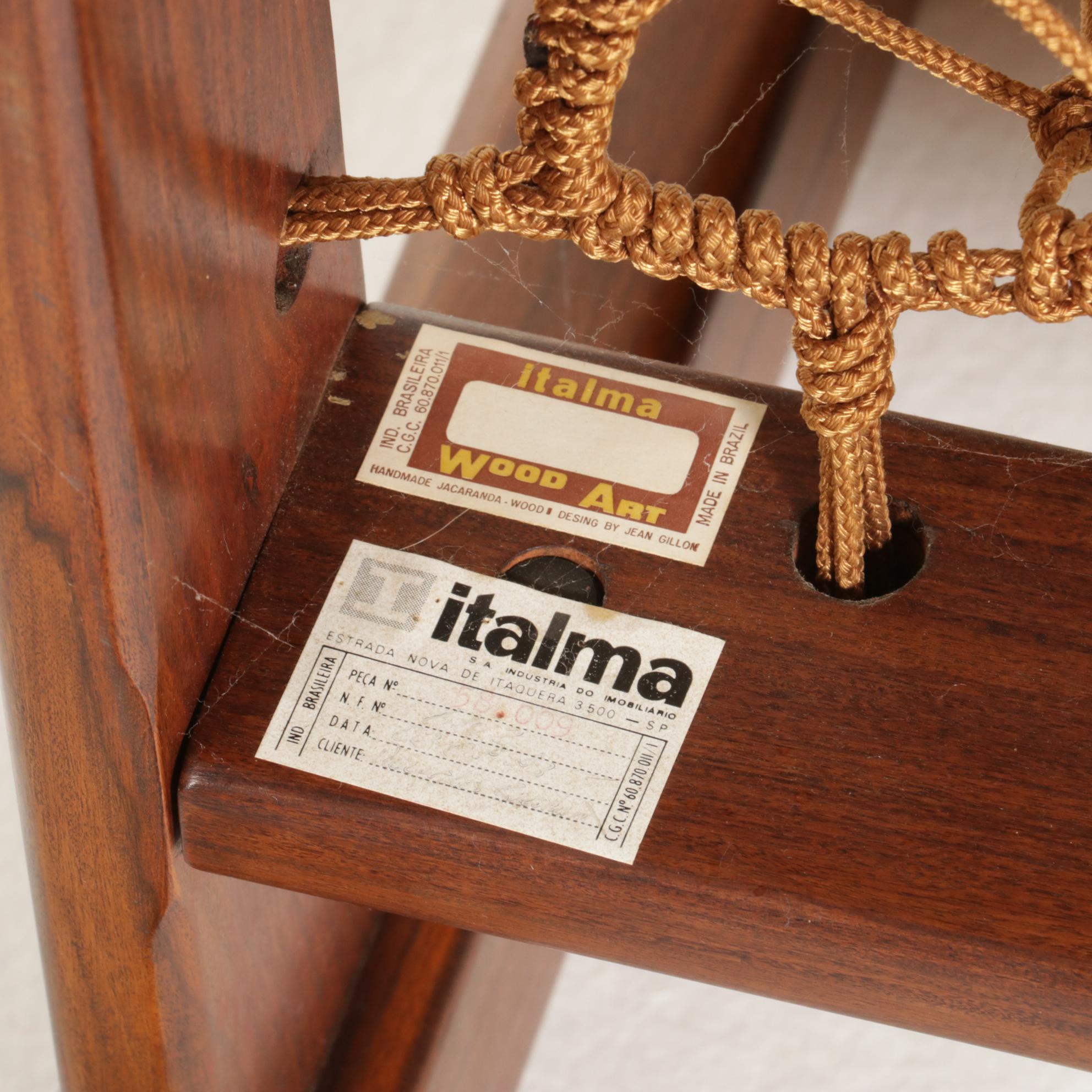 Jean Gillon for Italma Wood Art Modernist Jacaranda Lounge Chair and Ottoman