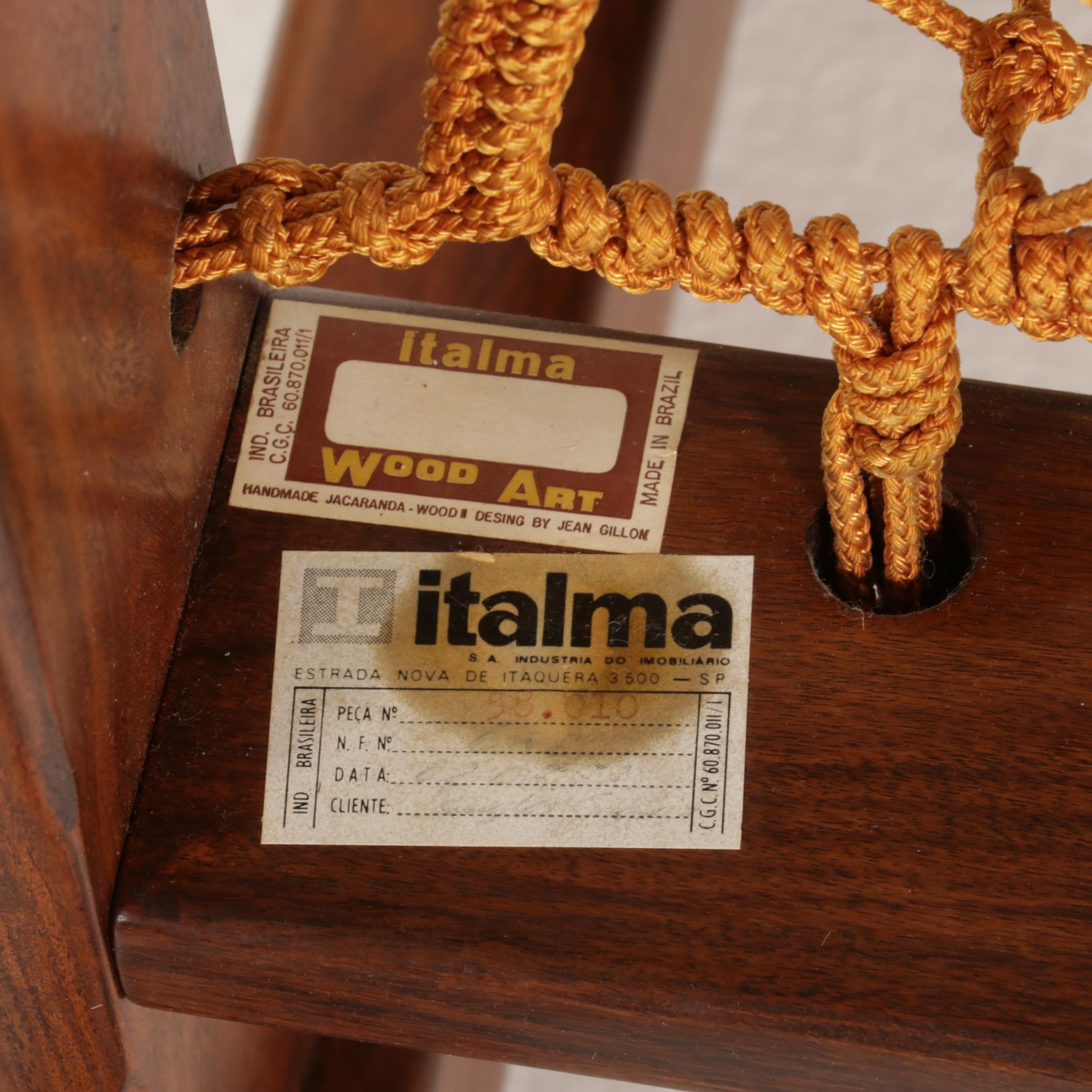 Jean Gillon for Italma Wood Art Mid Century Modern Jacaranda Wood Armchair