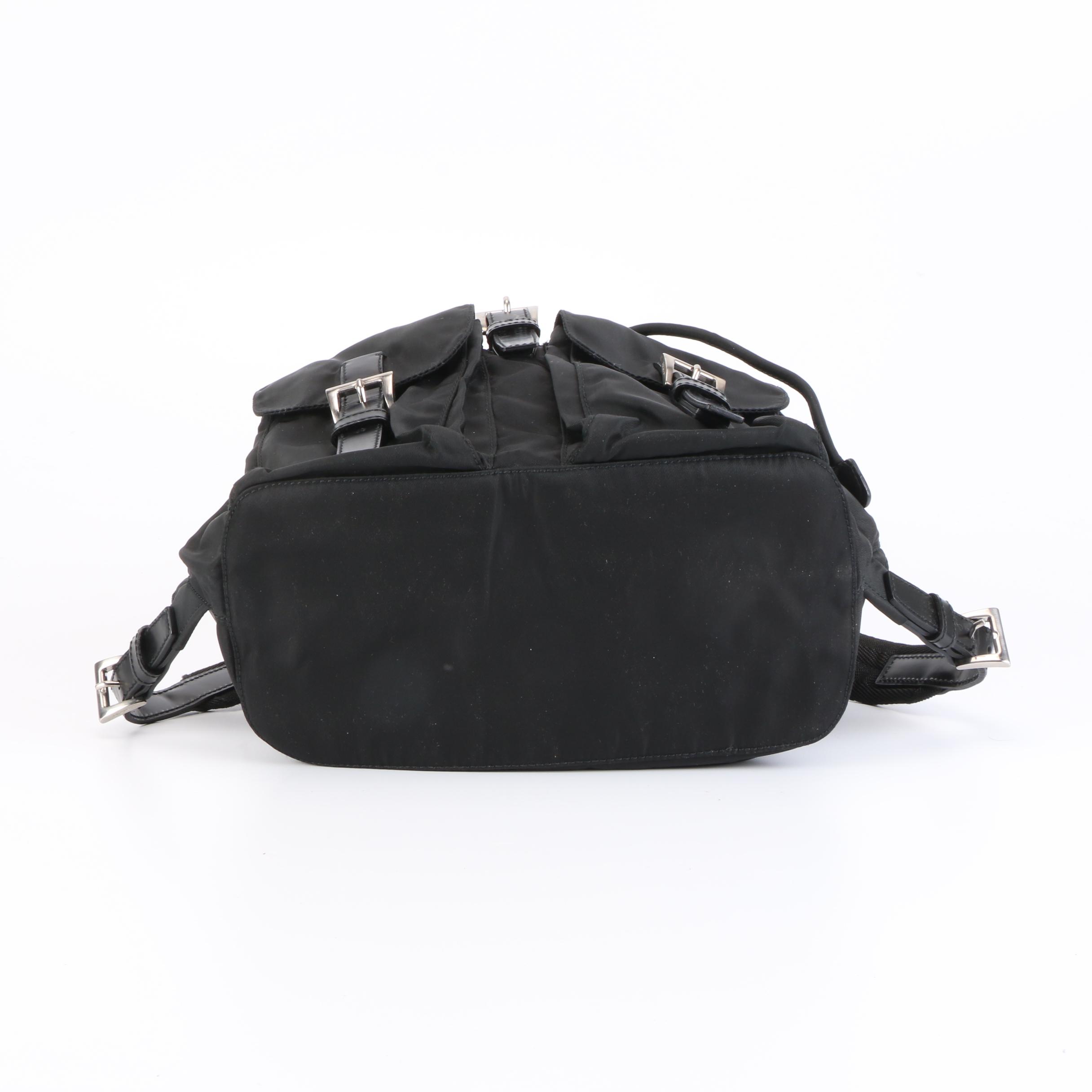 Prada Backpack in Black Tessuto Nylon with Leather Trim